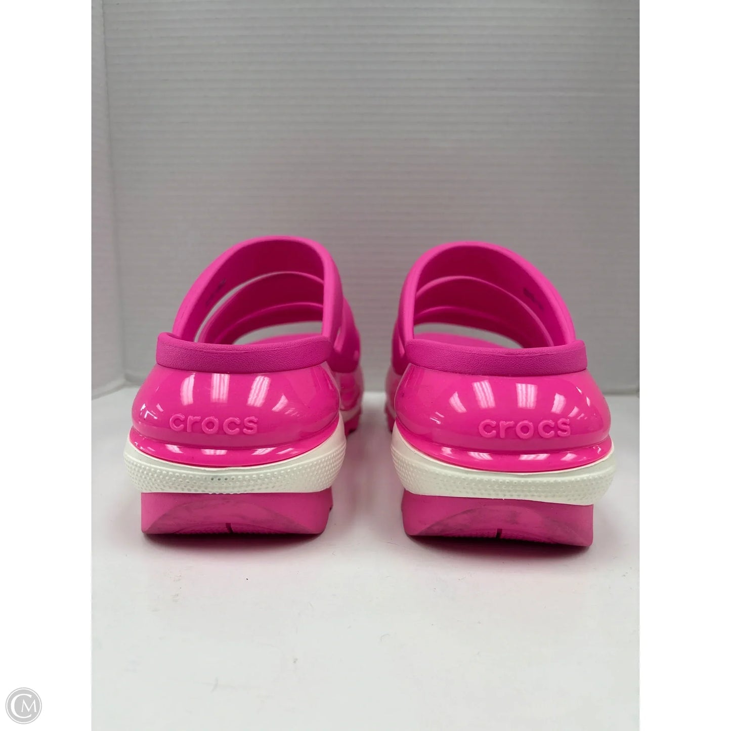 Sandals Heels Platform By Crocs In Pink, Size: 7