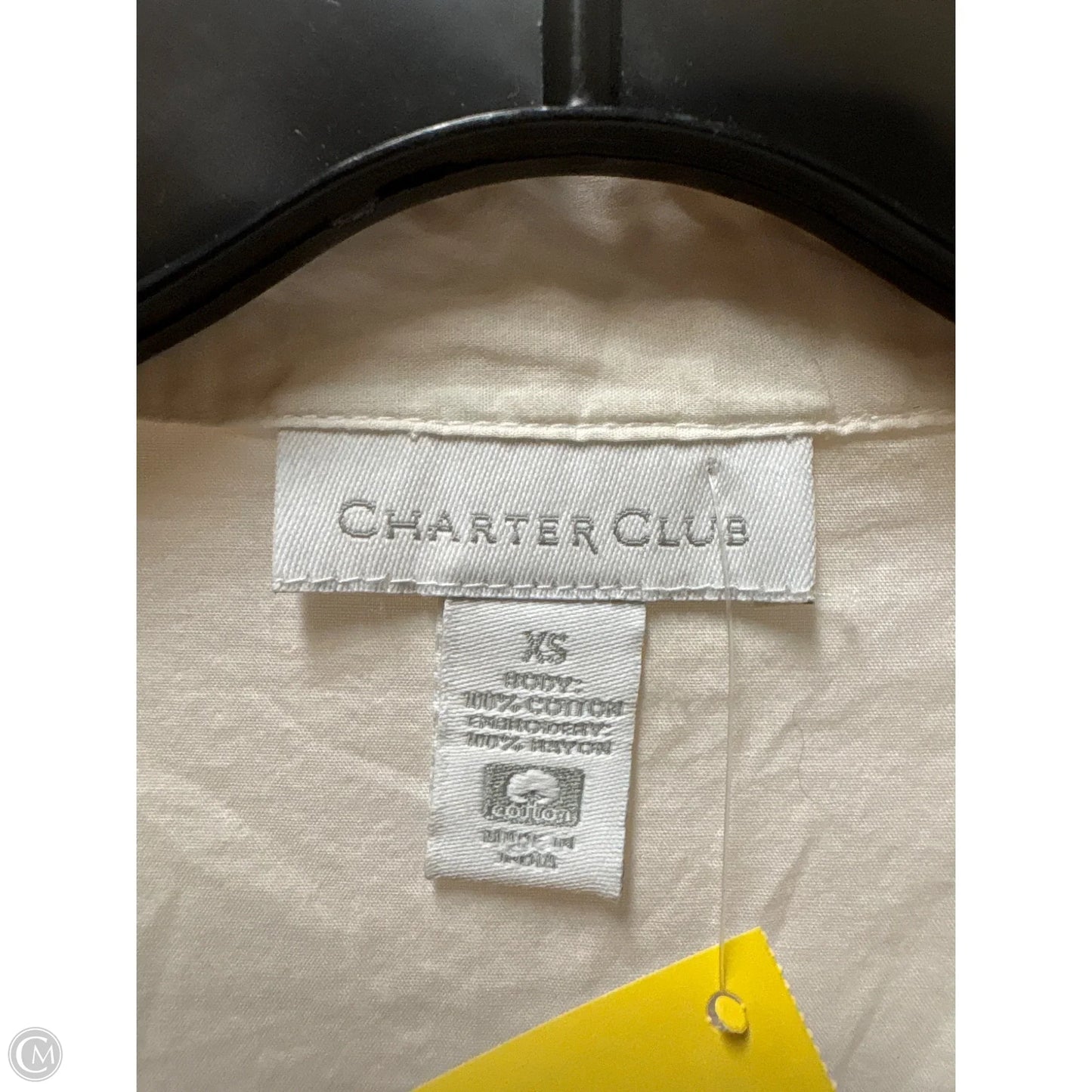 Top Long Sleeve By Charter Club In Gold, Size: Xs