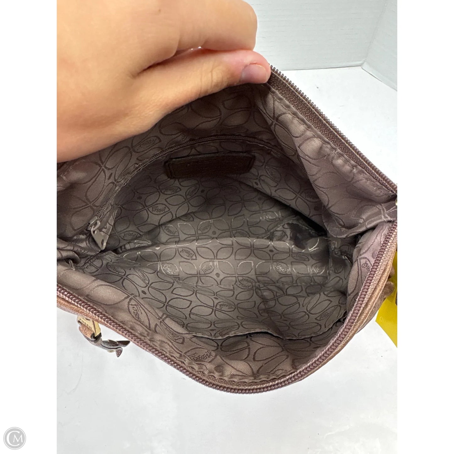 Crossbody Leather By Fossil, Size: Medium