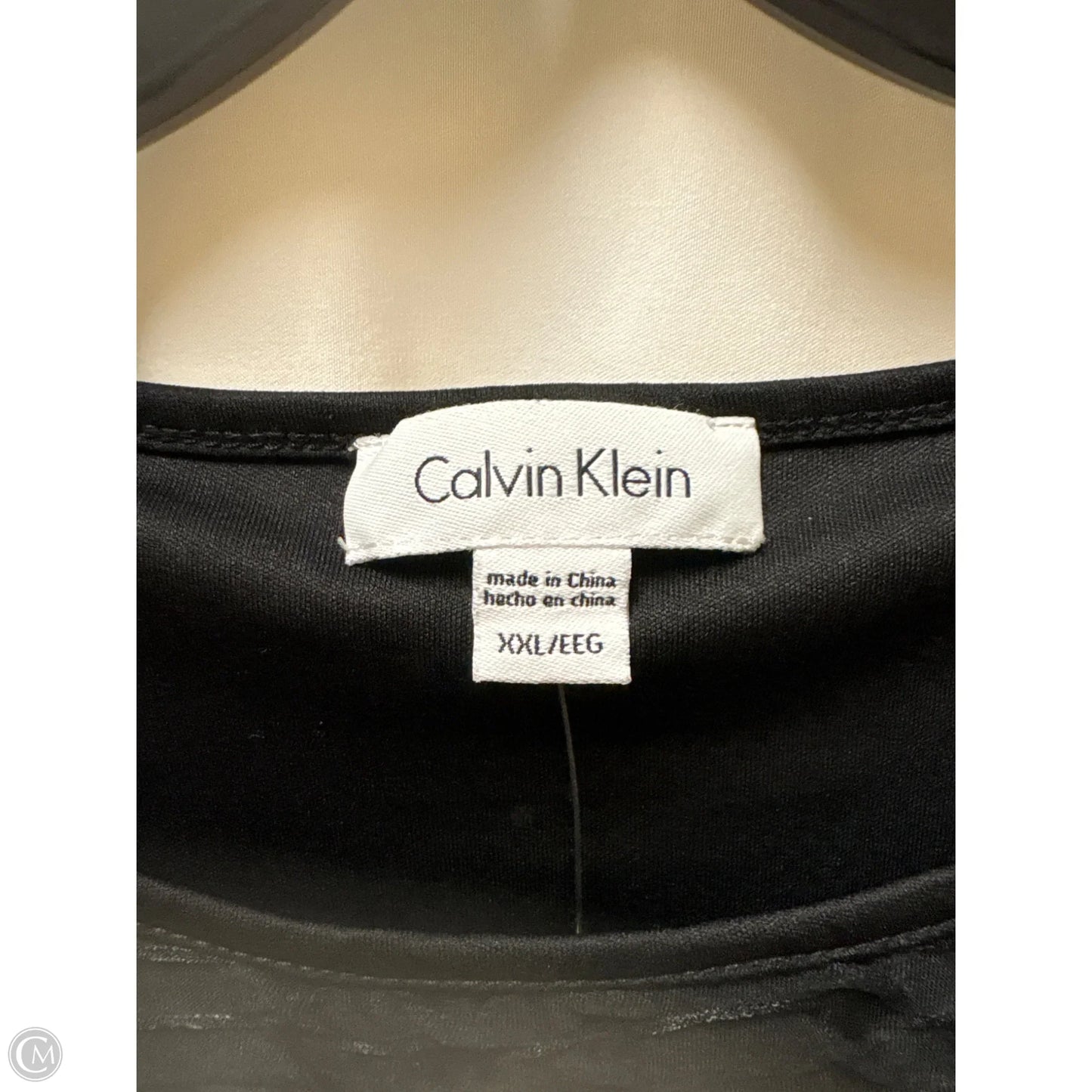 Top Short Sleeve By Calvin Klein In Black, Size: Xxl