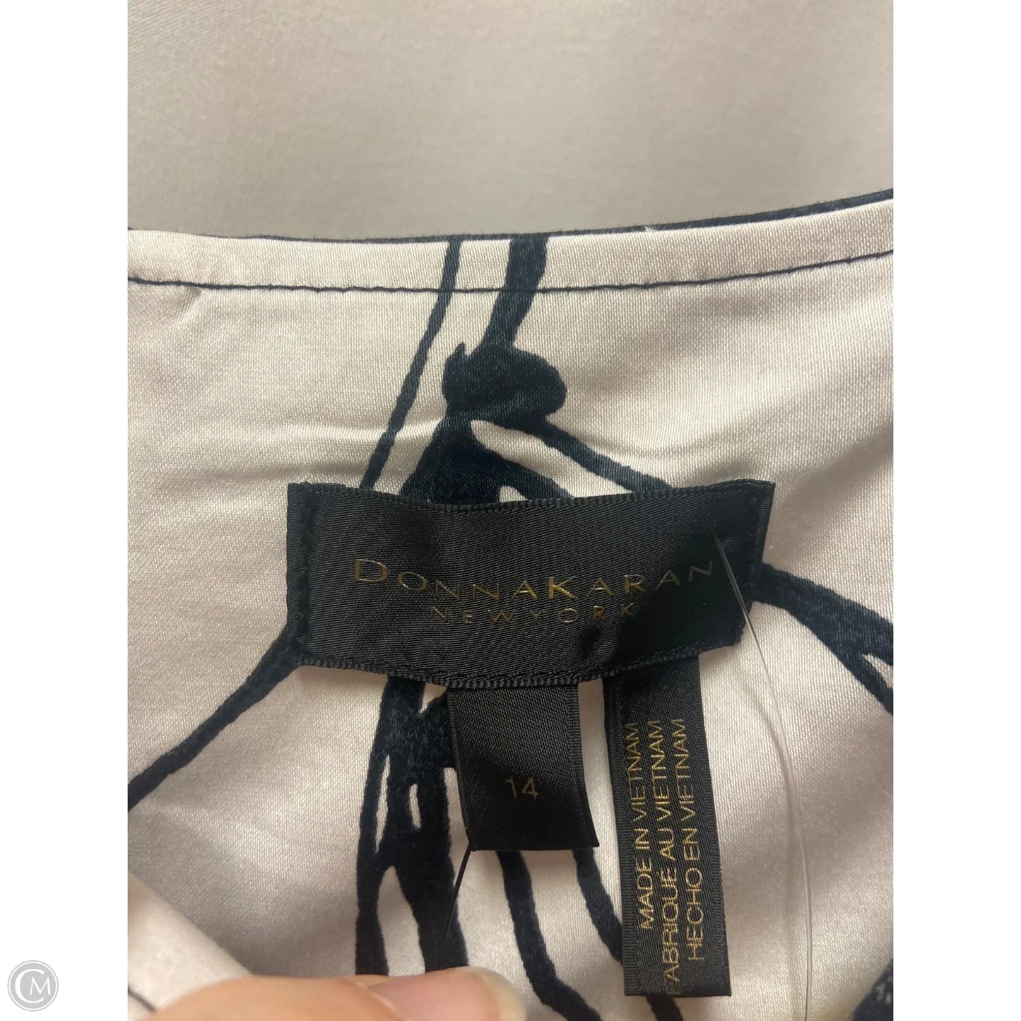 Dress Casual Maxi By Donna Karan In Black & White, Size: L