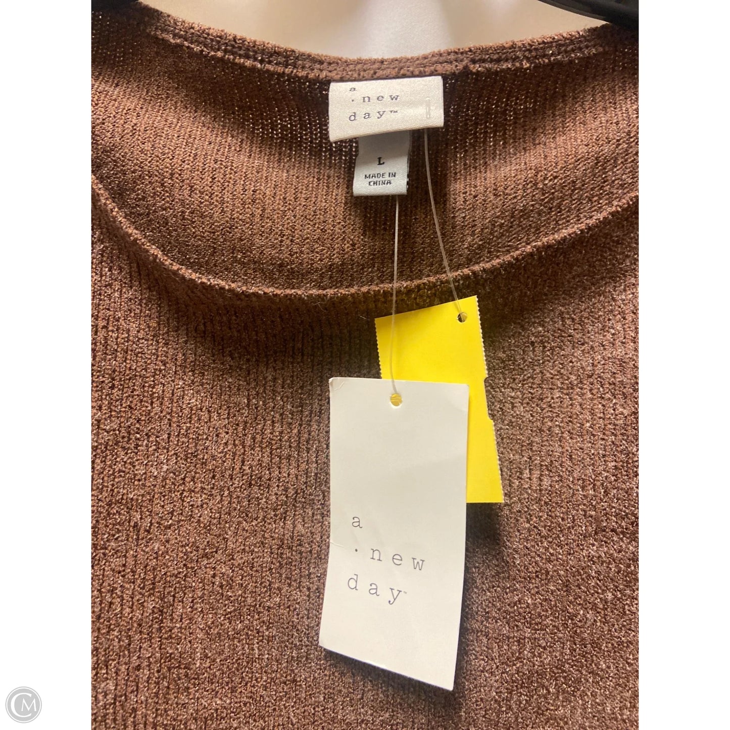 Top Sleeveless By A New Day In Brown, Size: L