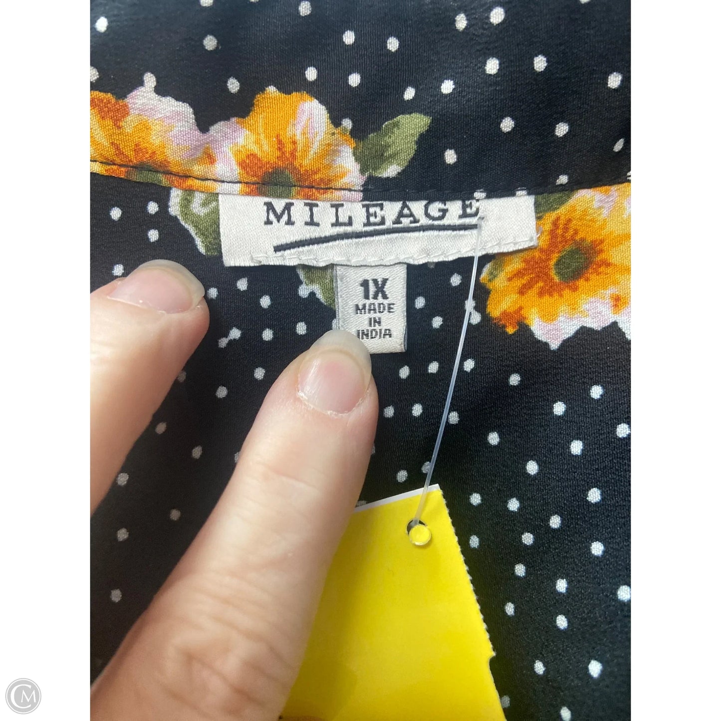 Top 3/4 Sleeve By Clothes Mentor In Black, Size: 1x