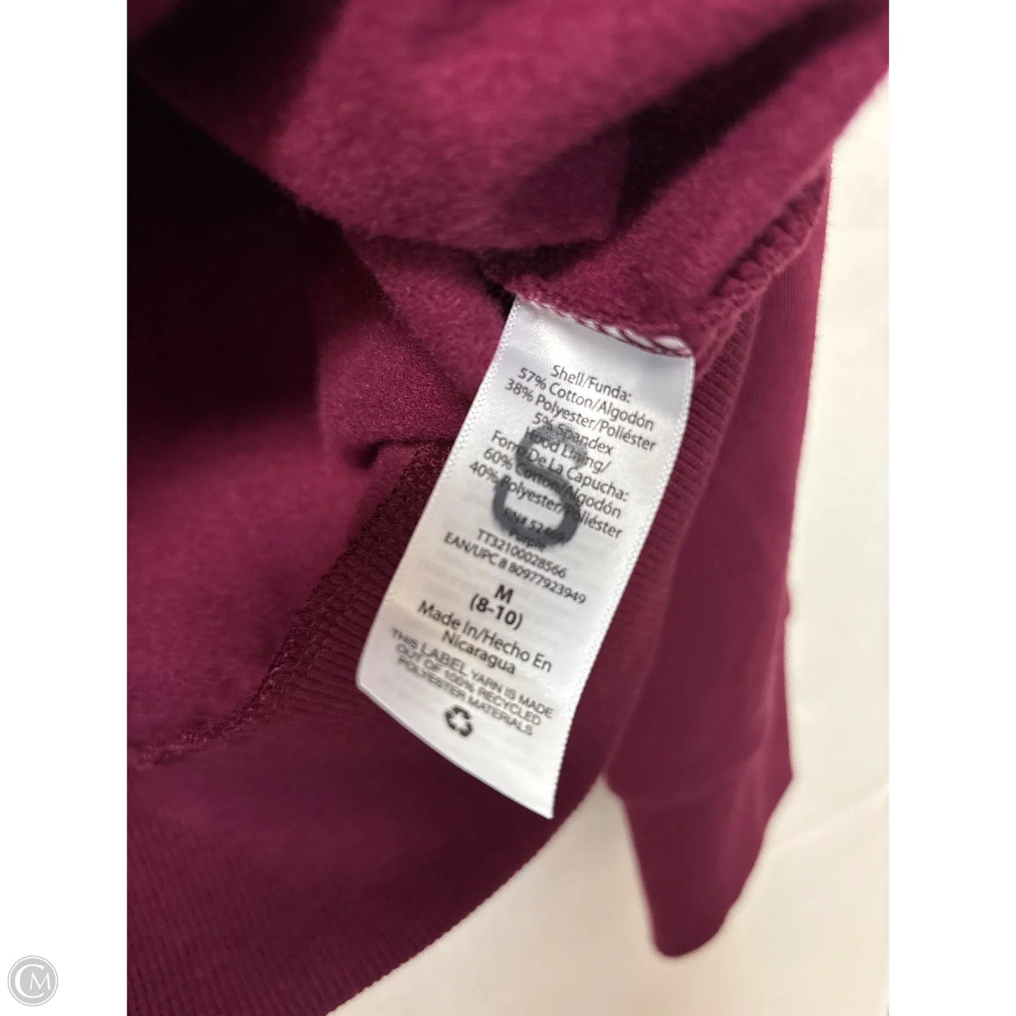 Sweatshirt Hoodie By Time And Tru In Maroon, Size: M