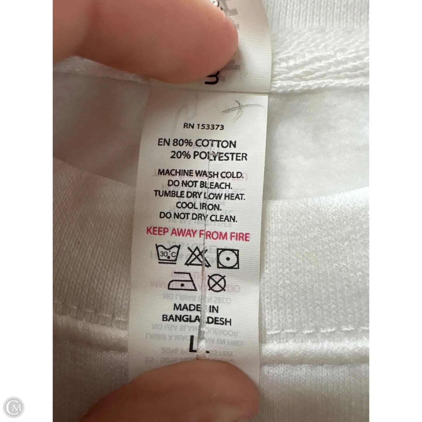 Sweatshirt Crewneck By Clothes Mentor In White, Size: L