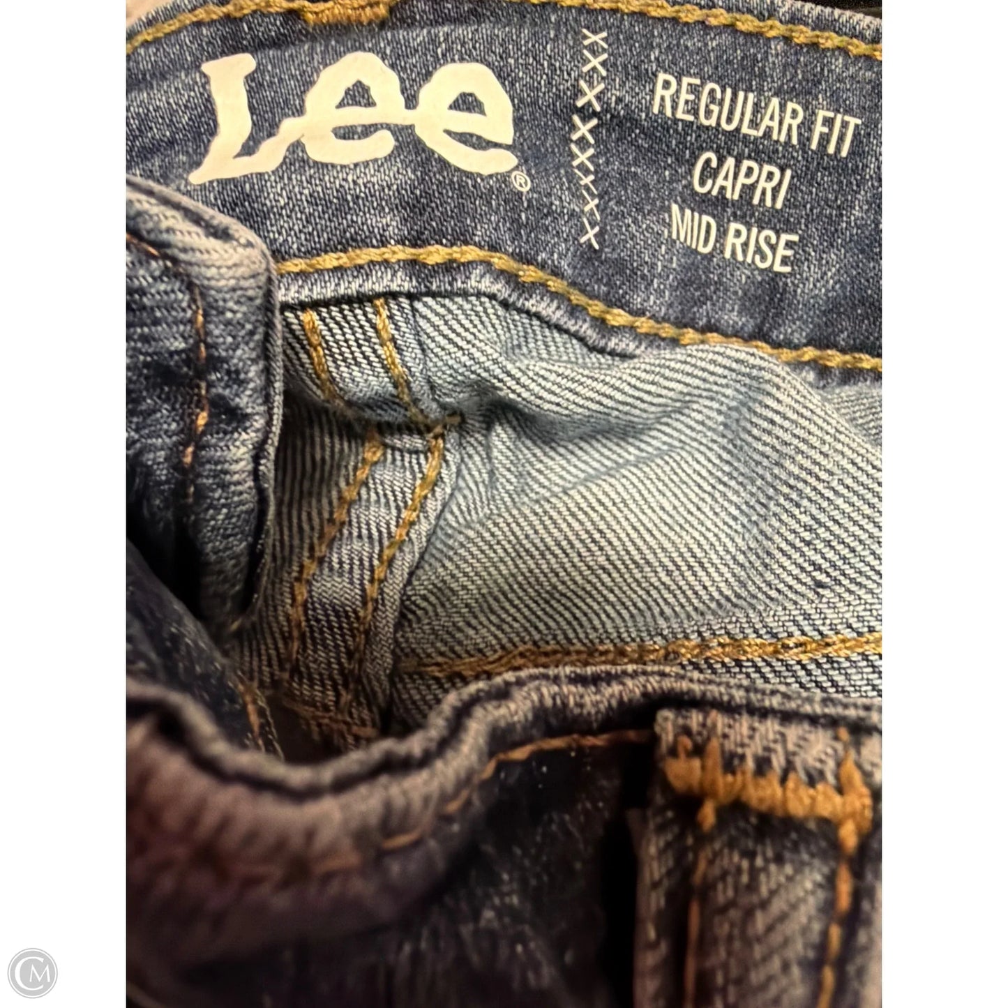 Capris By Lee In Blue Denim, Size: 18