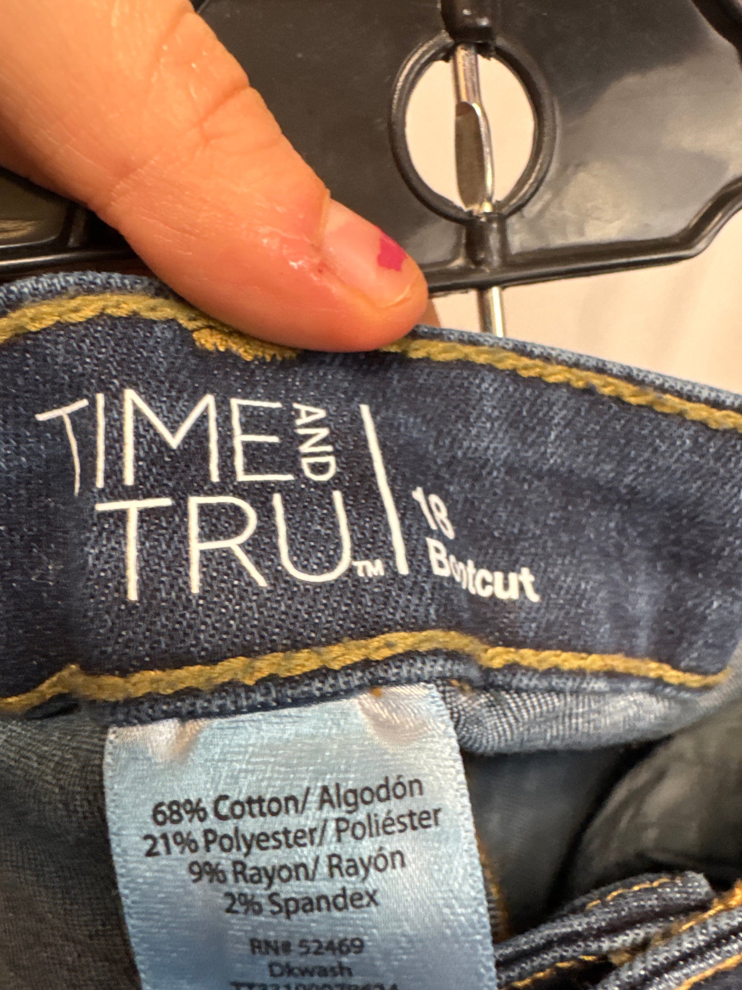 Jeans Boot Cut By Time And Tru In Blue Denim, Size: 18