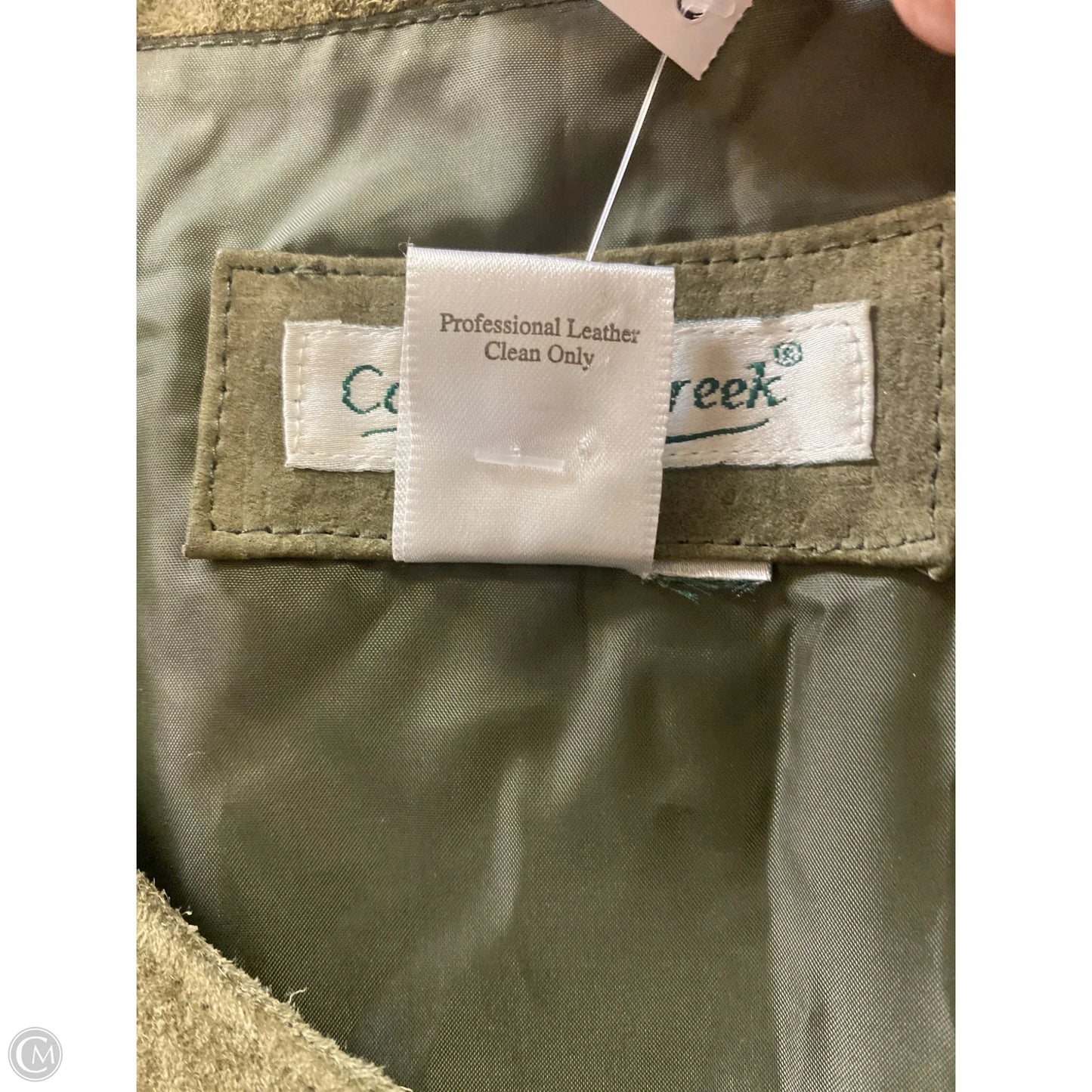 Jacket Leather By Coldwater Creek In Green, Size: 1x