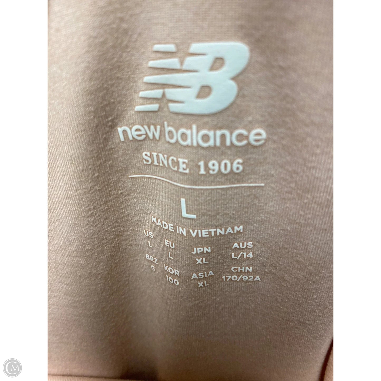 Athletic Top Short Sleeve By New Balance In Pink, Size: L