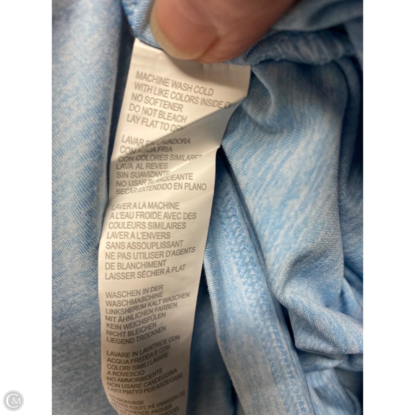 Athletic Top Short Sleeve By Fabletics In Blue, Size: M