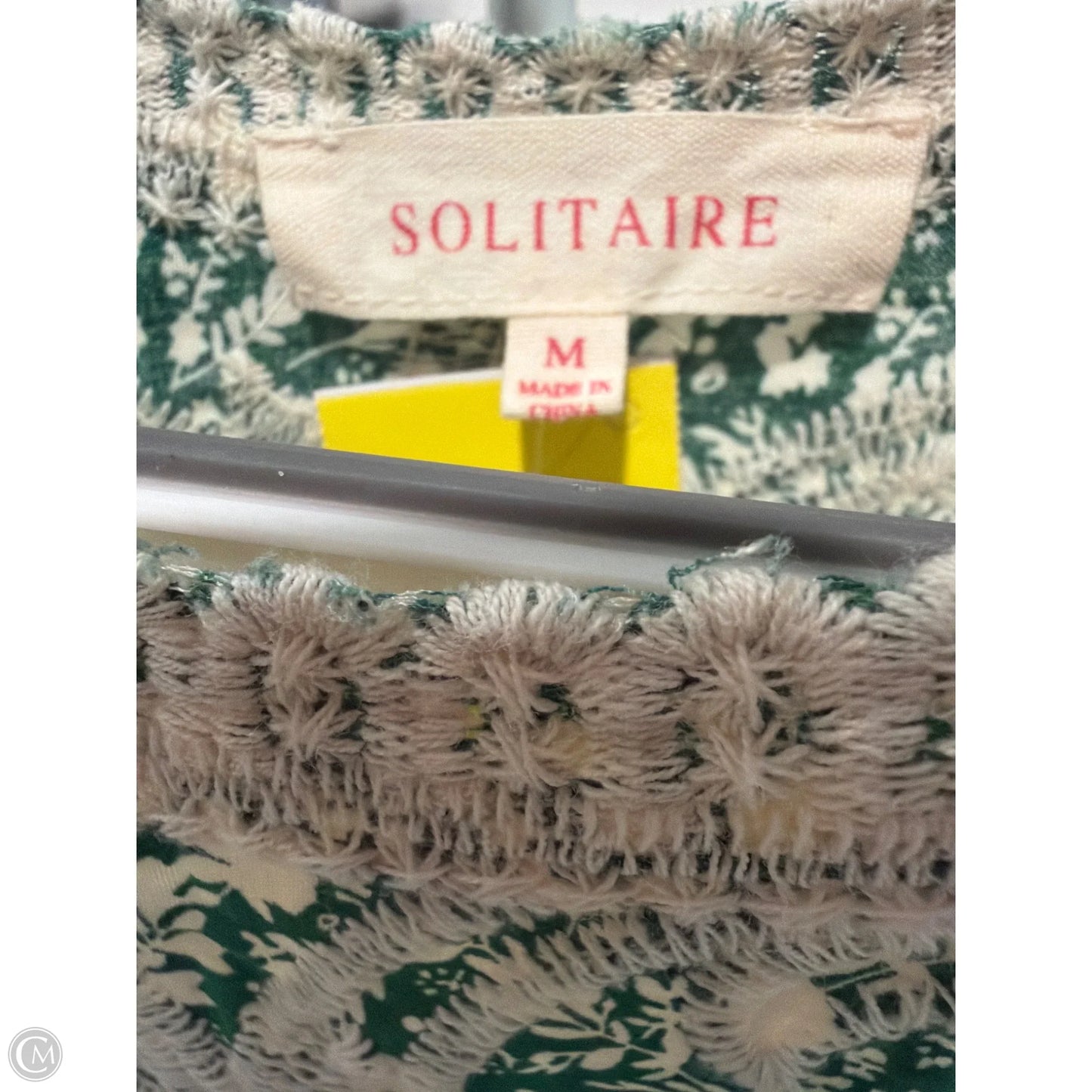 Top Long Sleeve By Solitaire In Green, Size: M