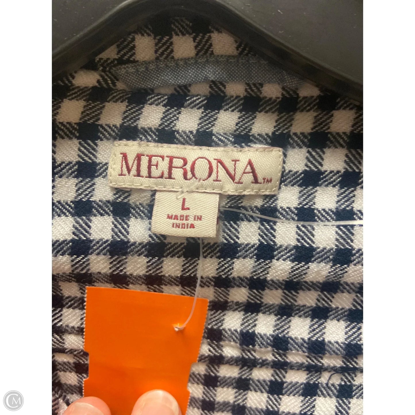 Top Long Sleeve By Merona In Black & White, Size: L