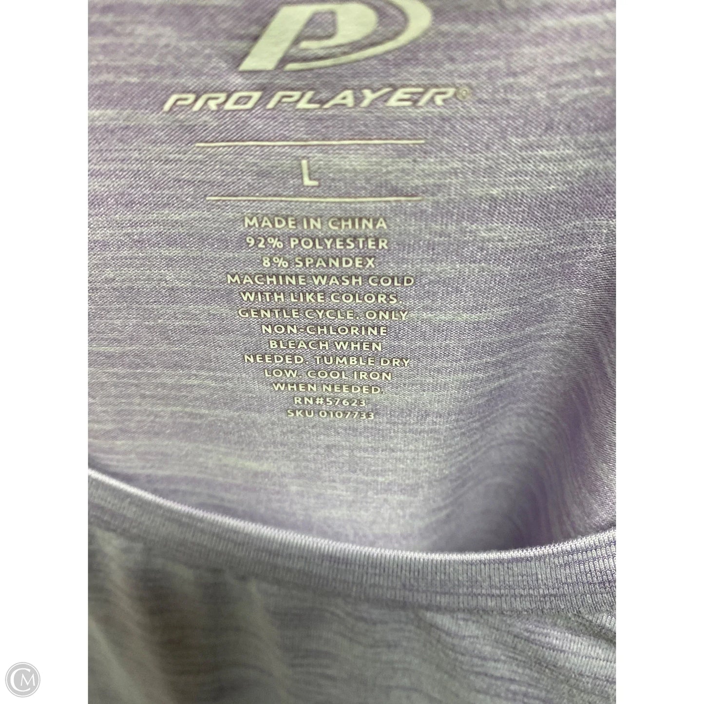 Athletic Top Short Sleeve By Pro Player In Purple, Size: L