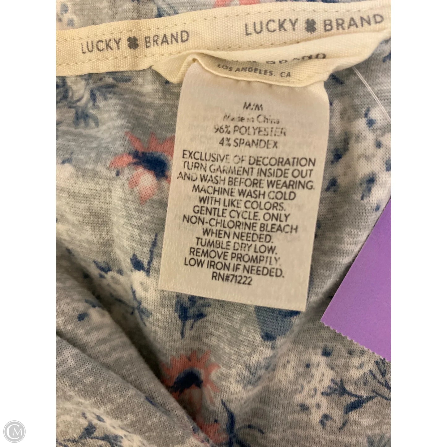 Pajamas 2pc By Lucky Brand In Grey, Size: M