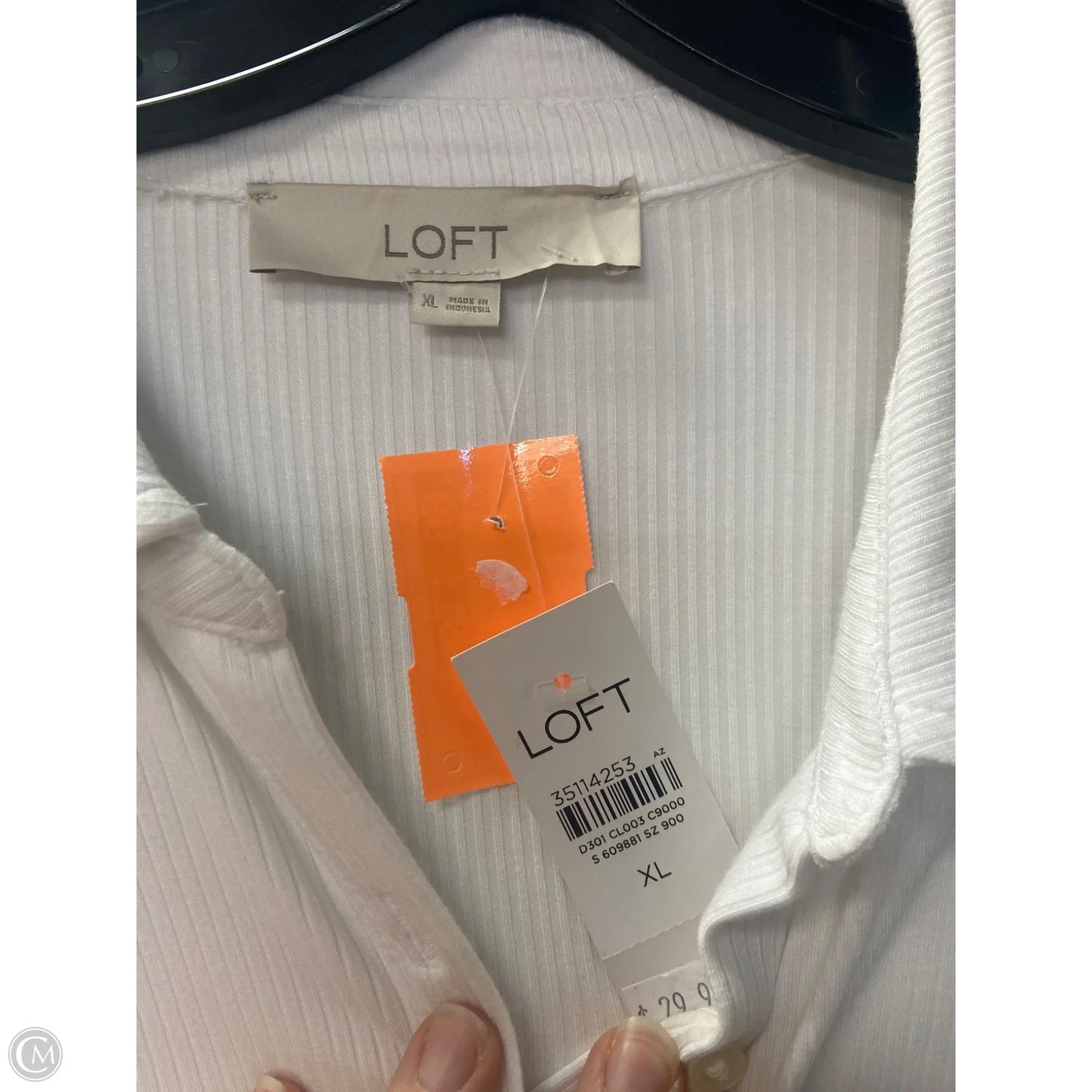 Top Short Sleeve By Loft In White, Size: Xl