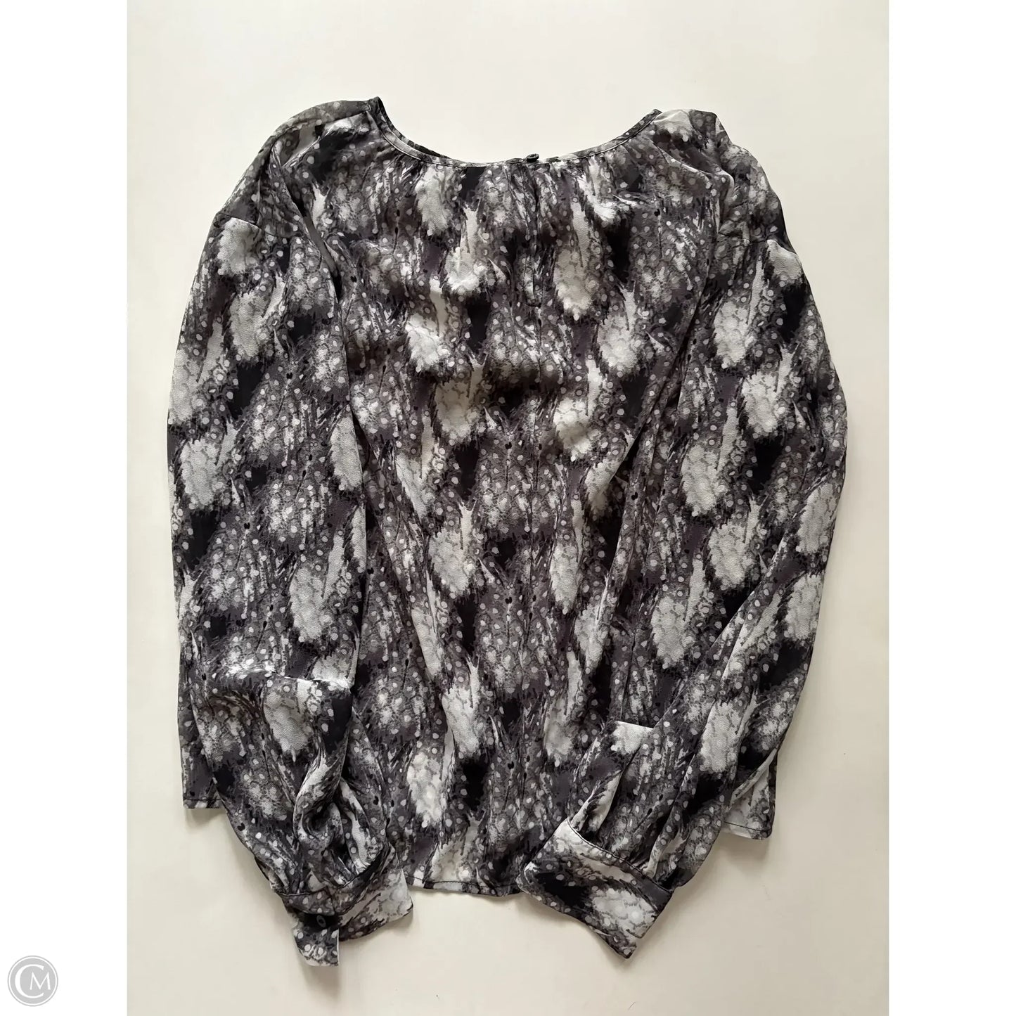 Blouse Long Sleeve By Worthington In Grey, Size: Xl