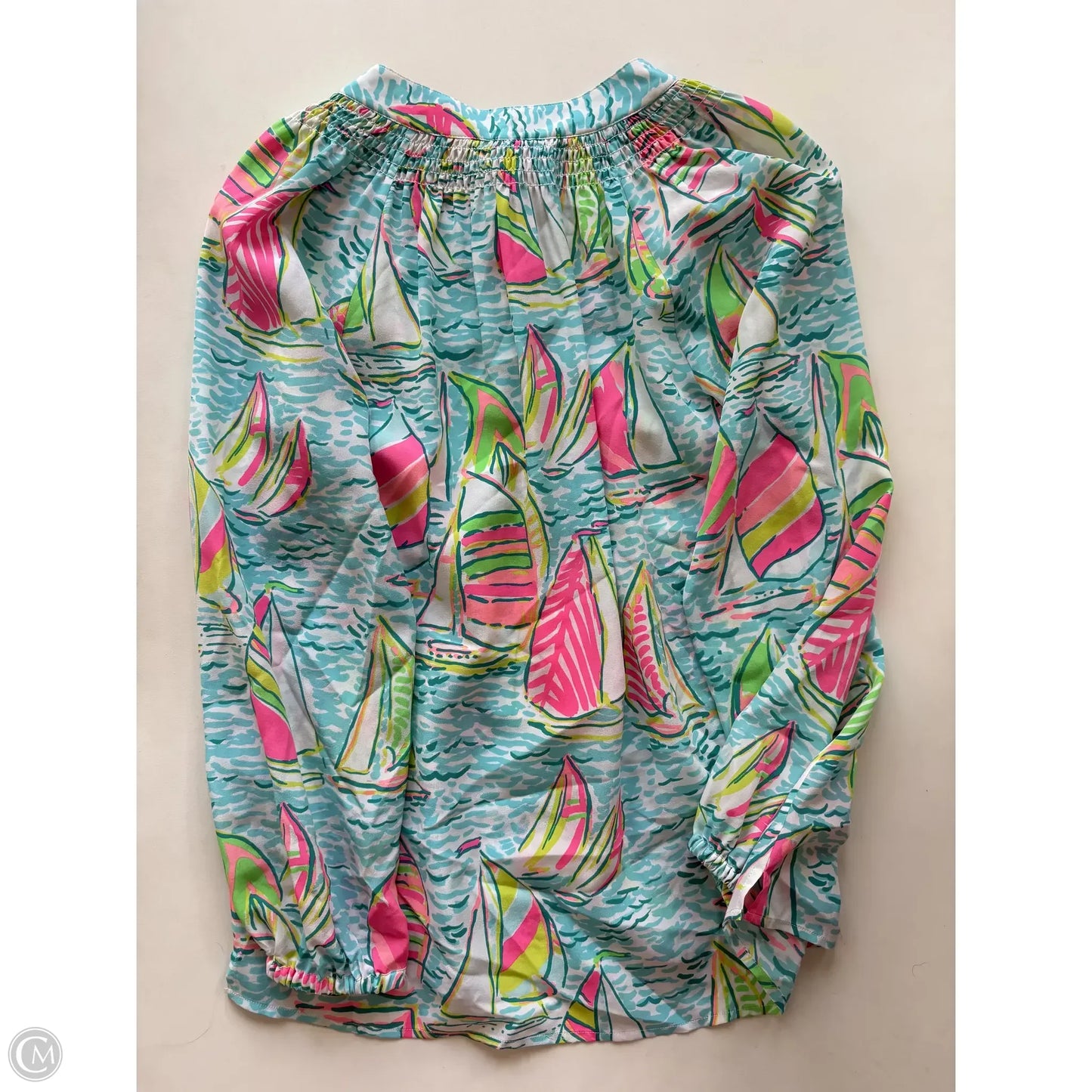 Blouse Long Sleeve By Lilly Pulitzer In Multi-colored, Size: S
