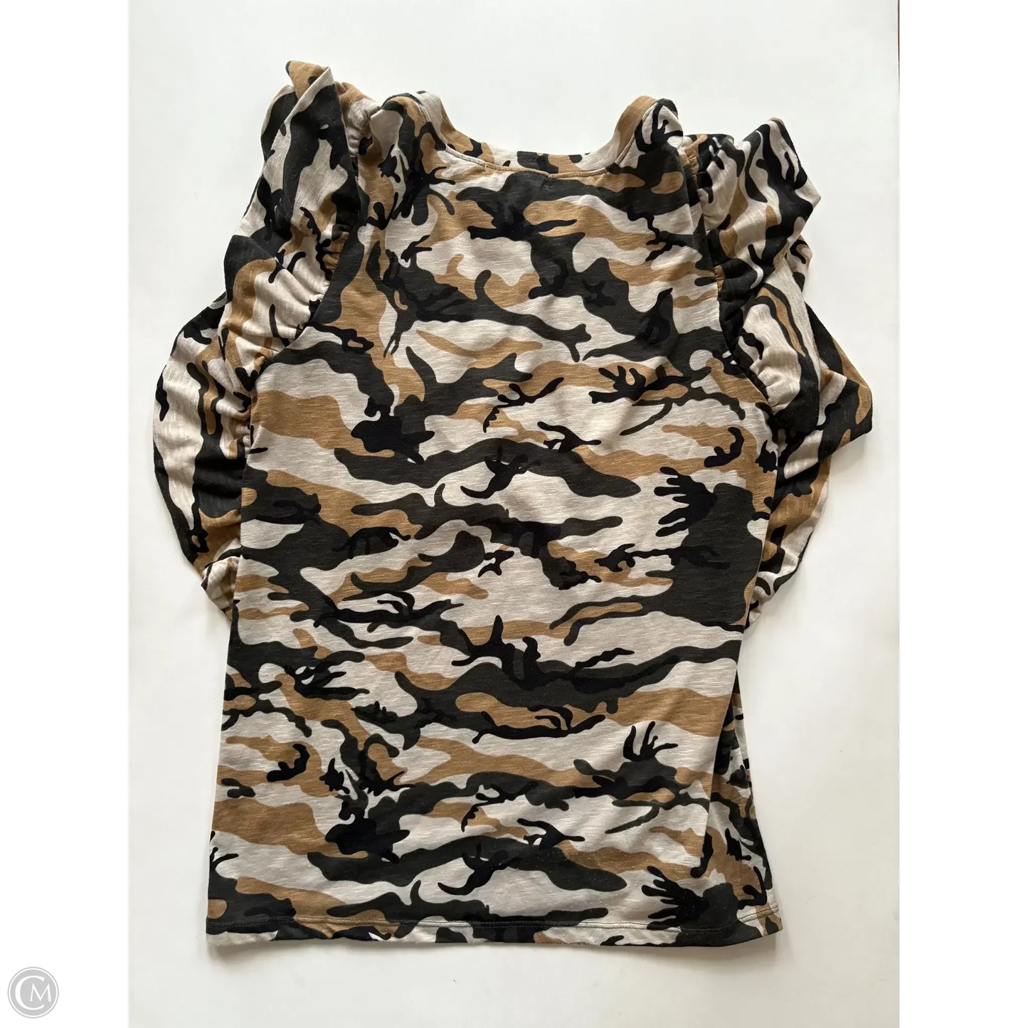 Top Short Sleeve By CDM In Camouflage Print, Size: M