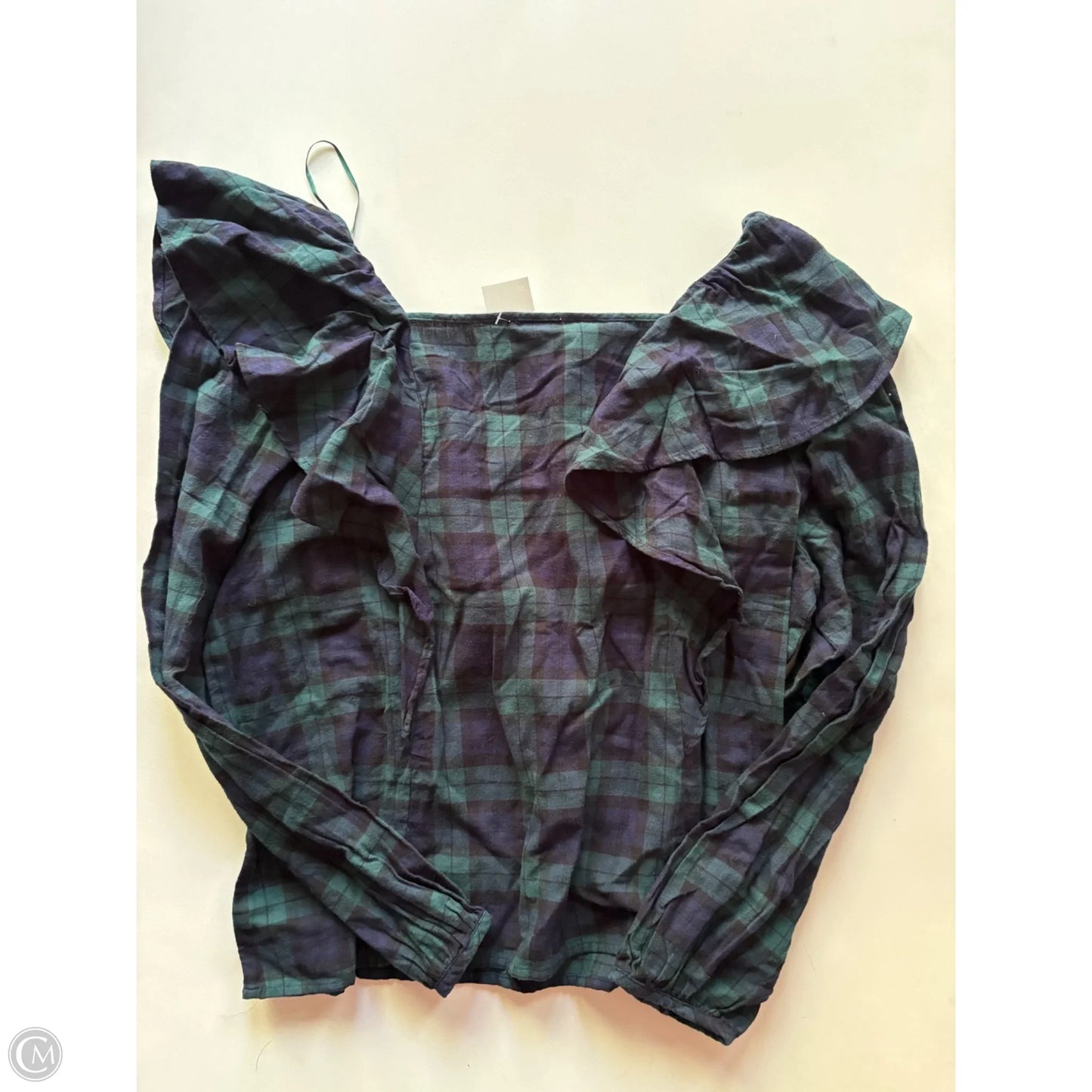 Top Long Sleeve By J. Crew In Plaid Pattern, Size: L