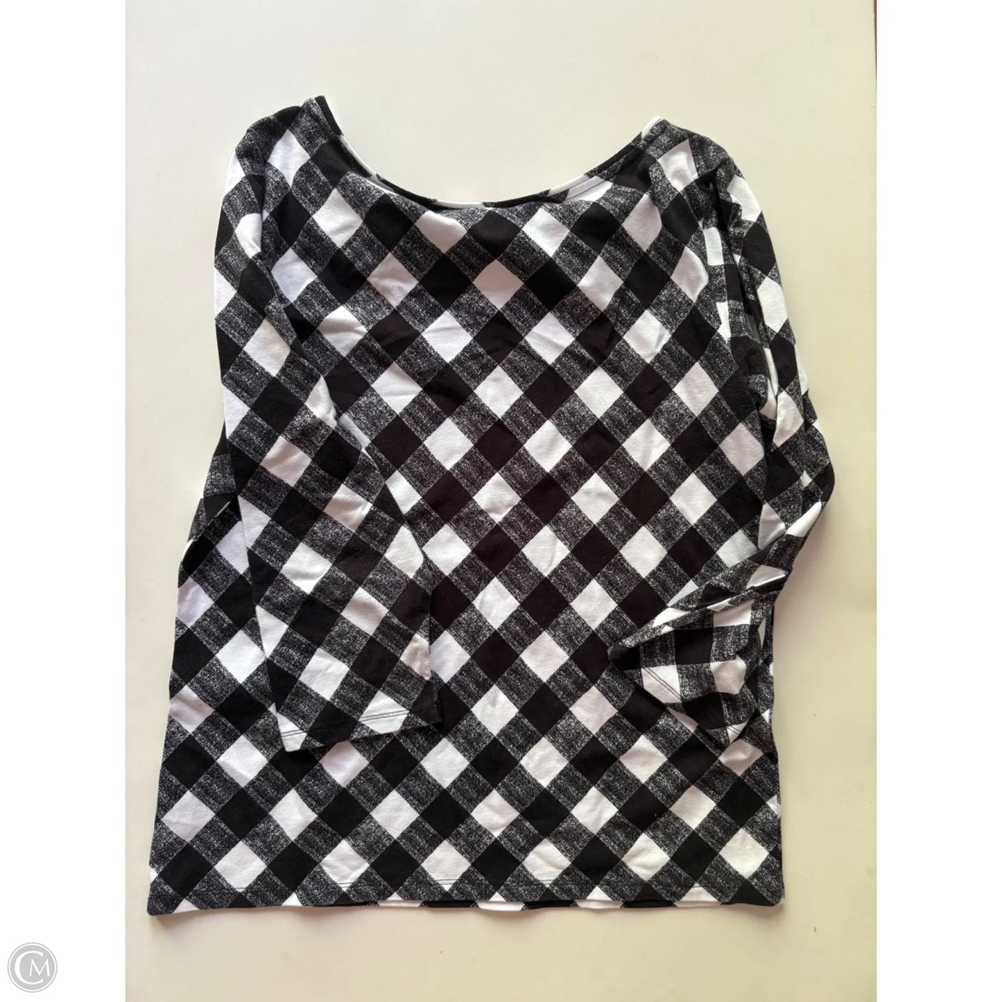 Top Long Sleeve By Talbots In Black & White, Size: L