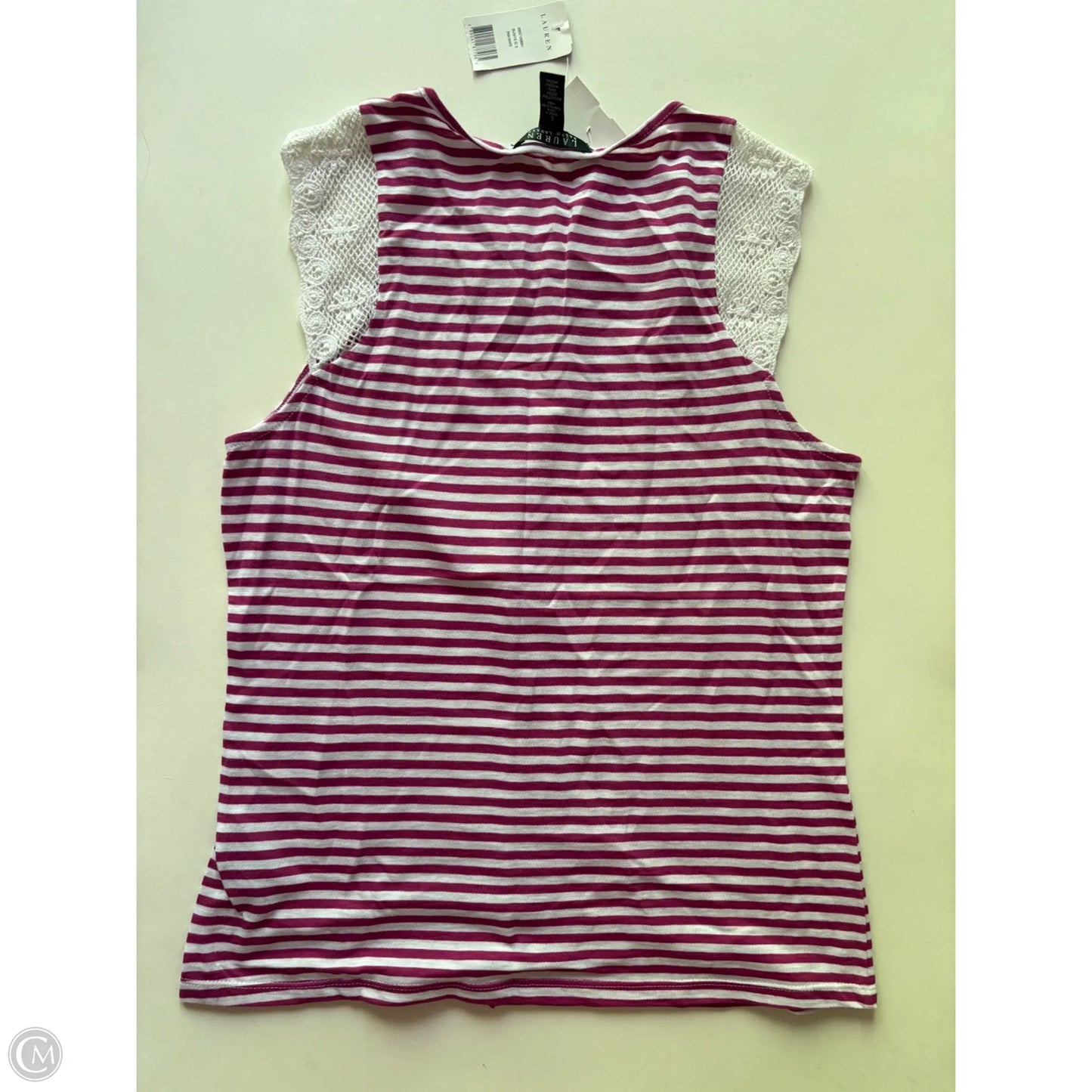 Top Sleeveless By Lauren By Ralph Lauren In Striped Pattern, Size: L