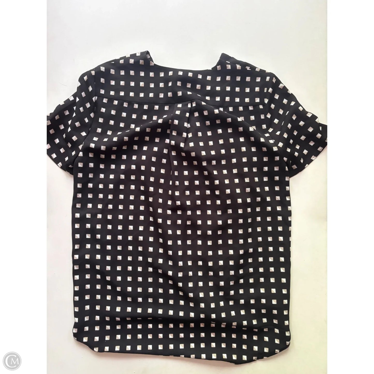 Blouse Short Sleeve By Ann Taylor In Black, Size: S