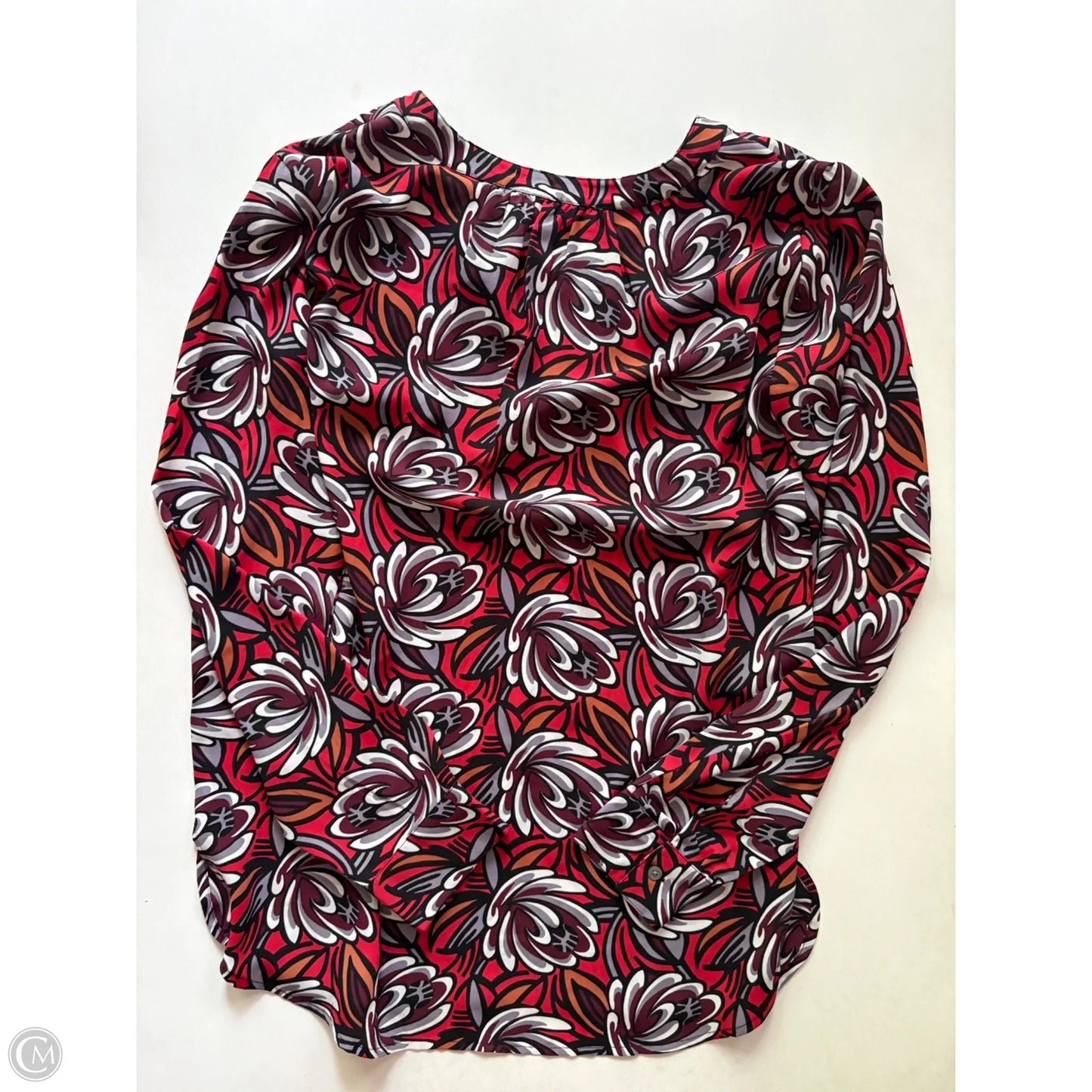 Blouse Long Sleeve By Loft In Floral Print, Size: Xs