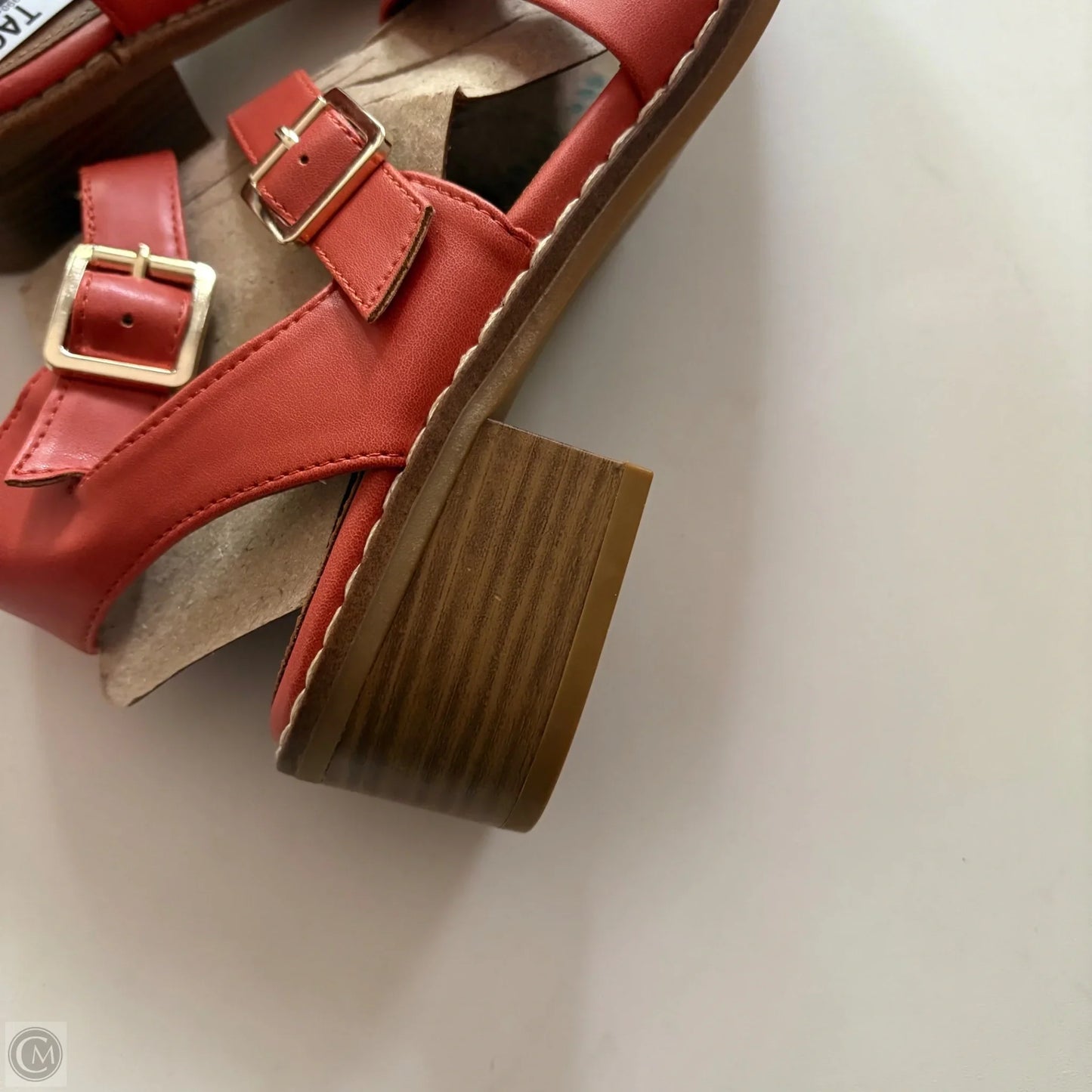 Sandals Heels Block By Sofft In Orange, Size: 8.5