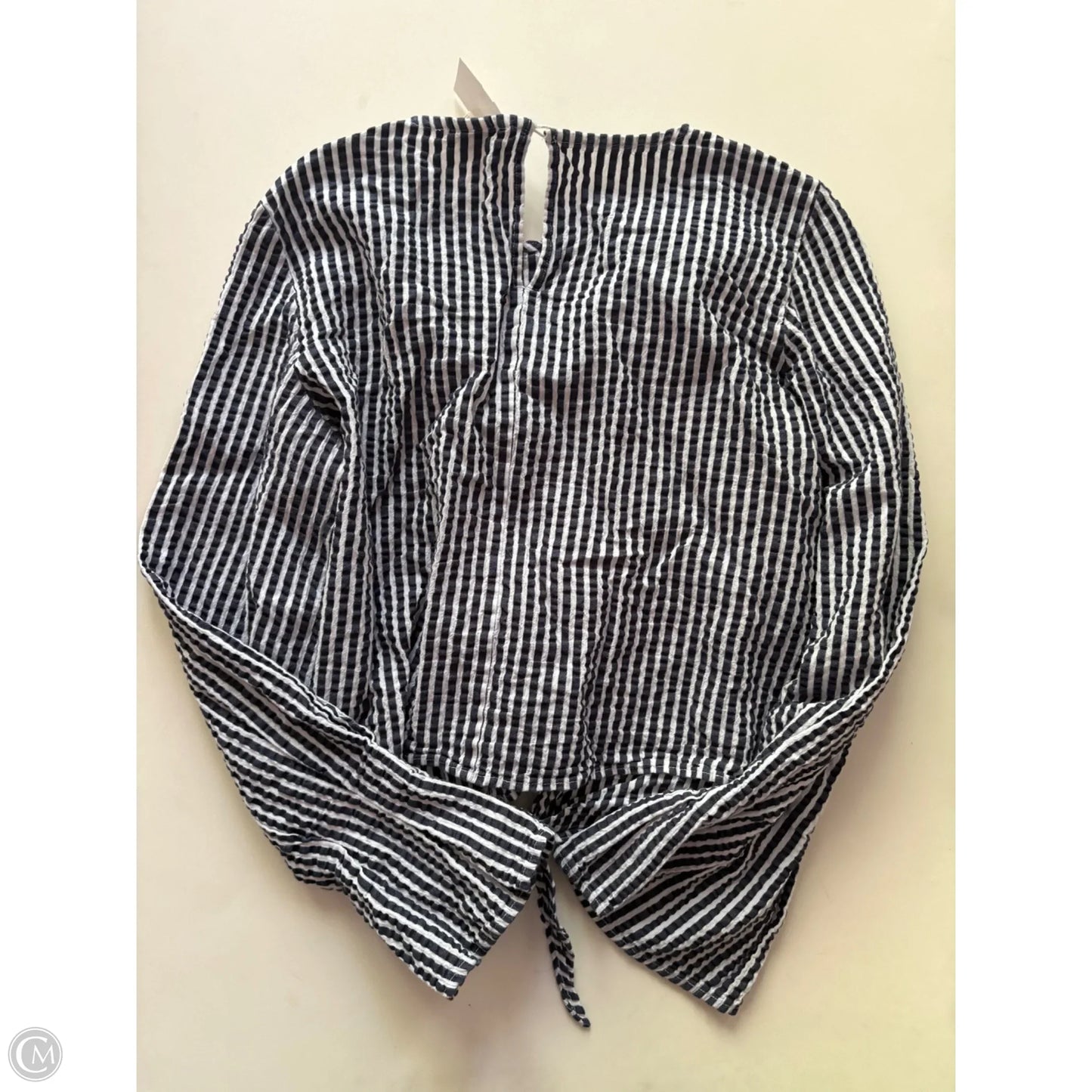 Blouse Long Sleeve By H&m In Striped Pattern, Size: M