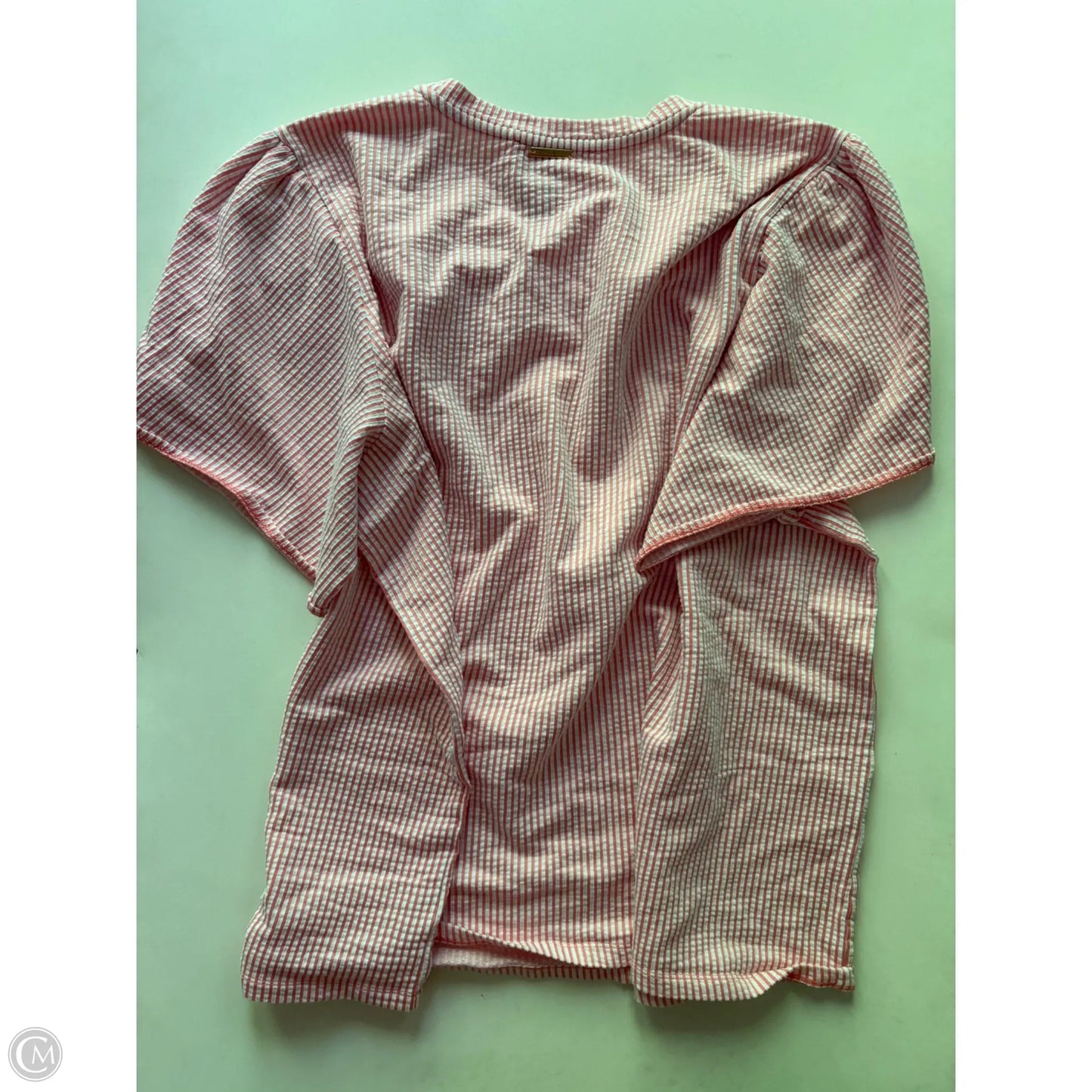 Top Short Sleeve Designer By Michael Kors In Striped Pattern, Size: 3x