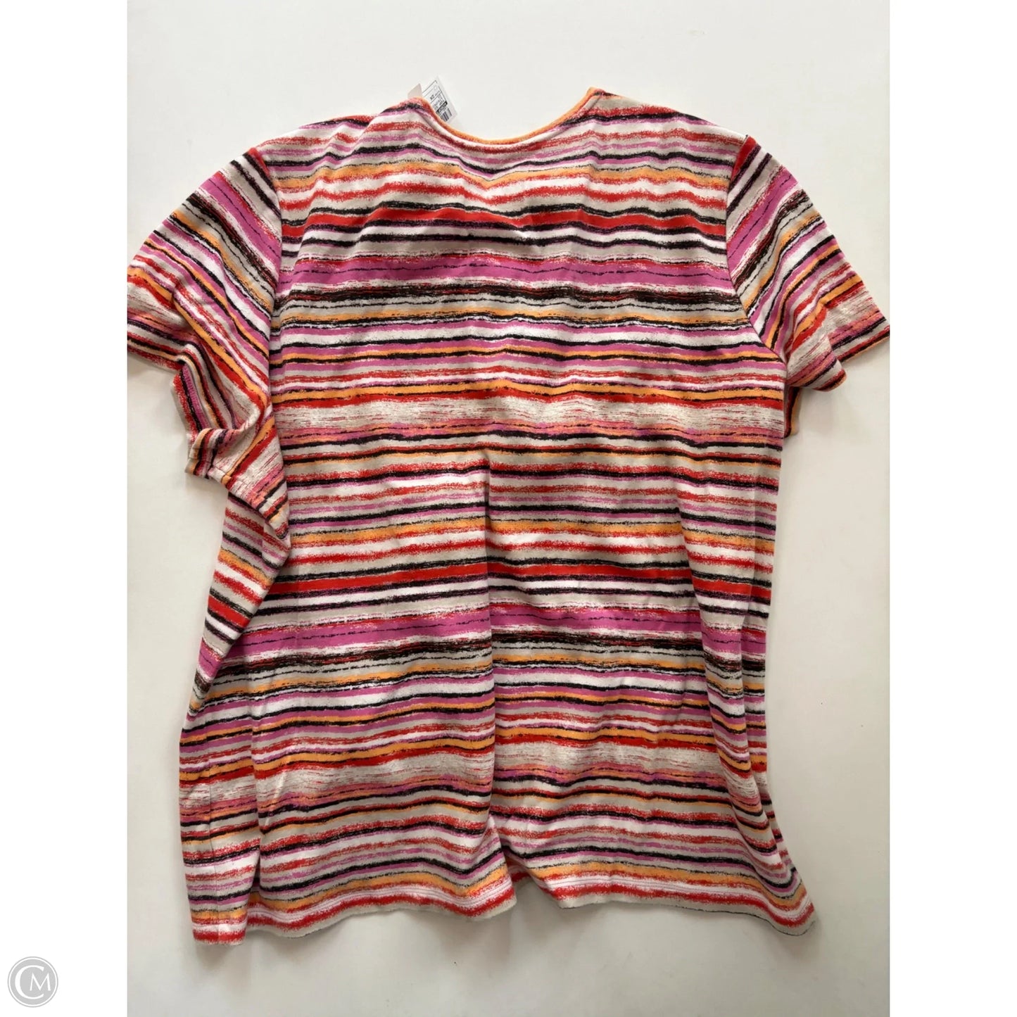 Top Short Sleeve By Croft And Barrow In Striped Pattern, Size: 2x