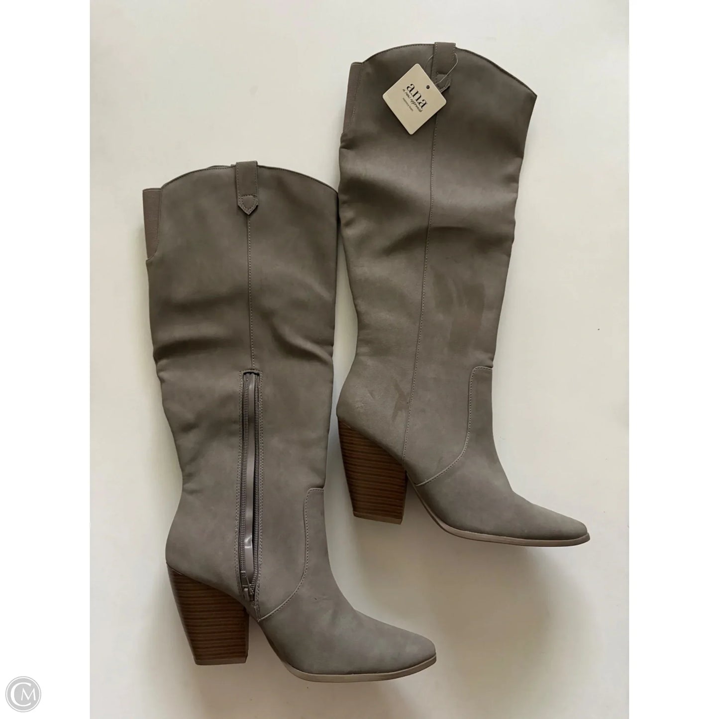 Boots Knee Heels By Ana In Brown, Size: 9.5