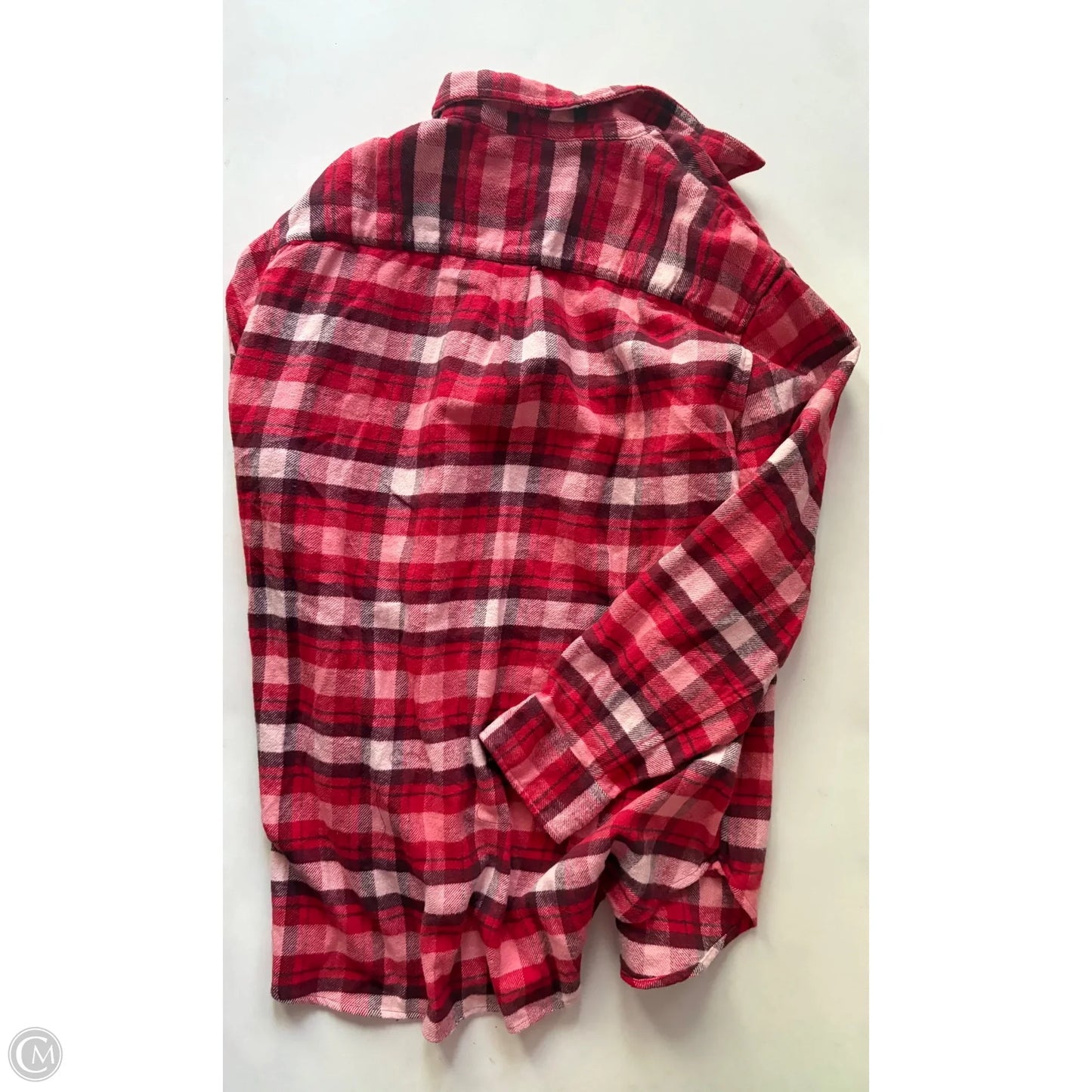Top Long Sleeve By Aerie In Plaid Pattern, Size: Xl