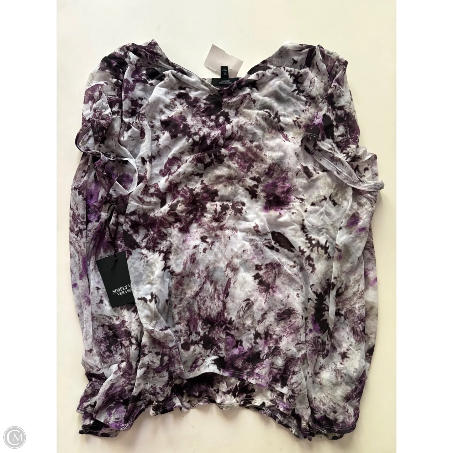 Blouse Short Sleeve By Simply Vera In Purple, Size: 1x