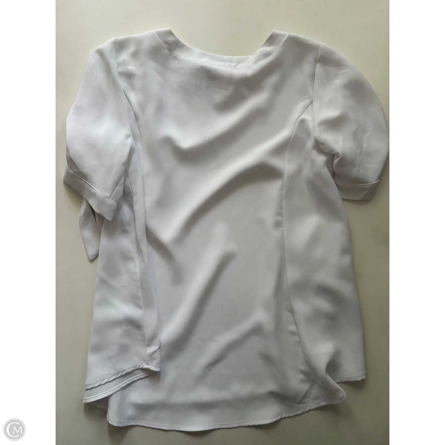 Blouse Short Sleeve By Everleigh In White, Size: M