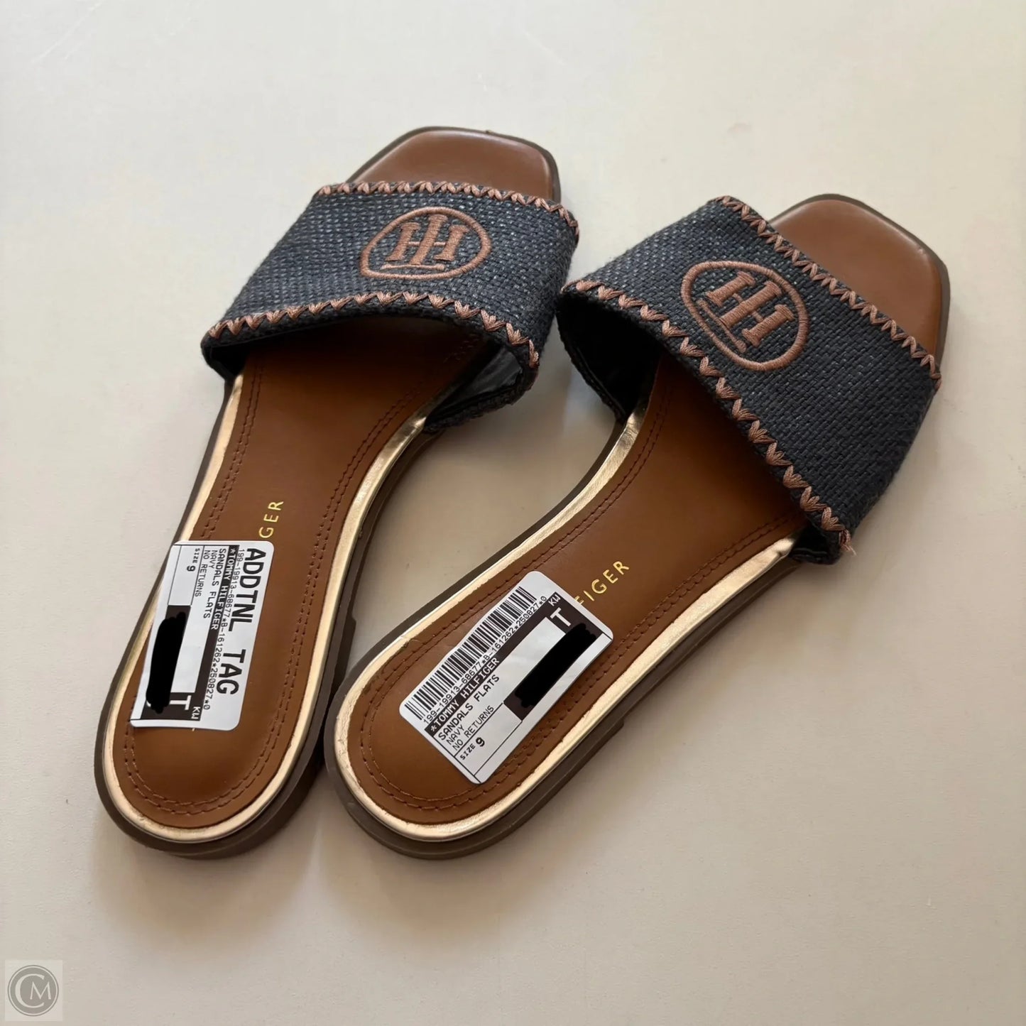 Sandals Flats By Tommy Hilfiger In Navy, Size: 9