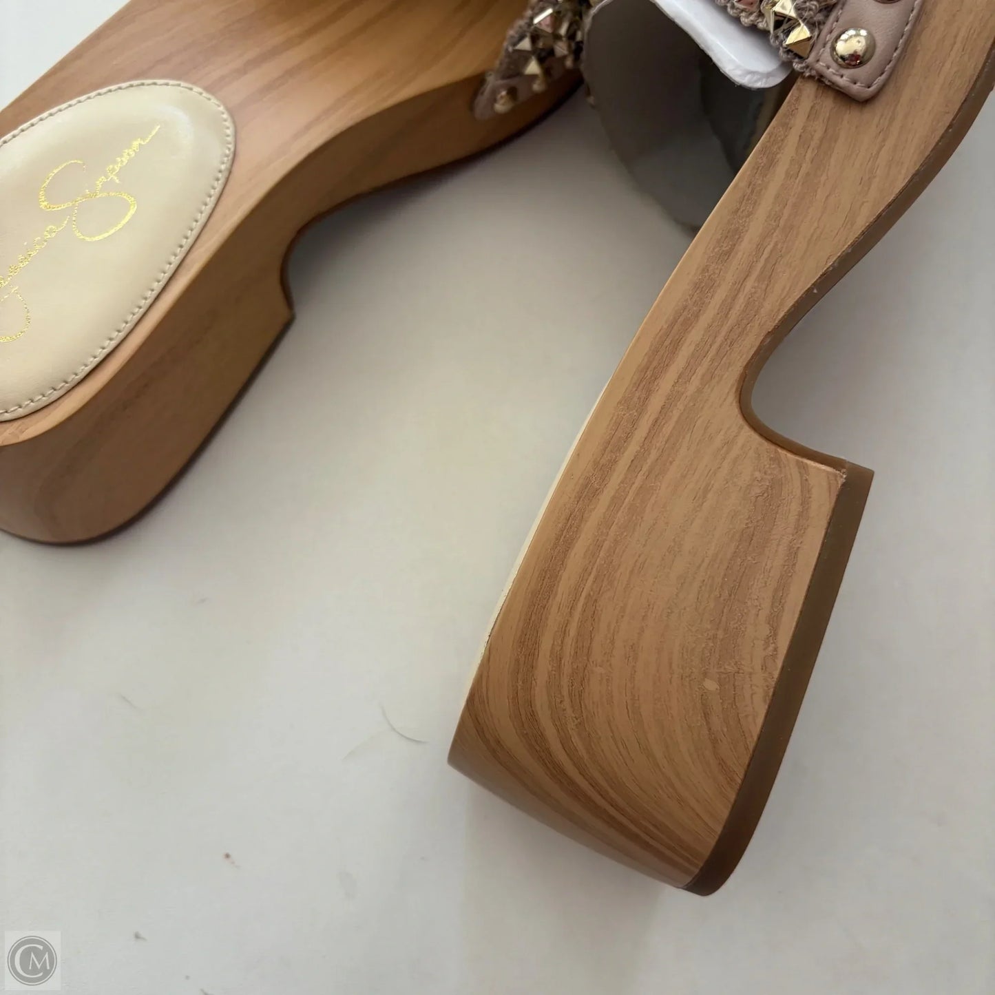 Sandals Heels Block By Jessica Simpson In Gold, Size: 9.5