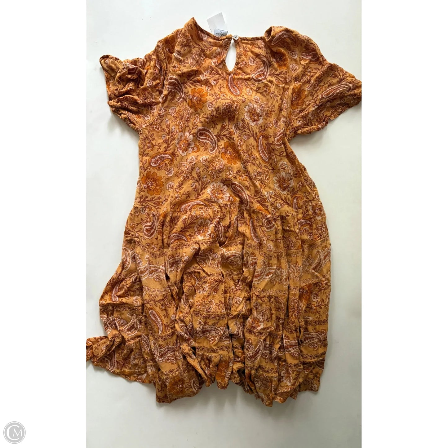 Dress Casual Midi By Patrons Of Peace In Orange, Size: M