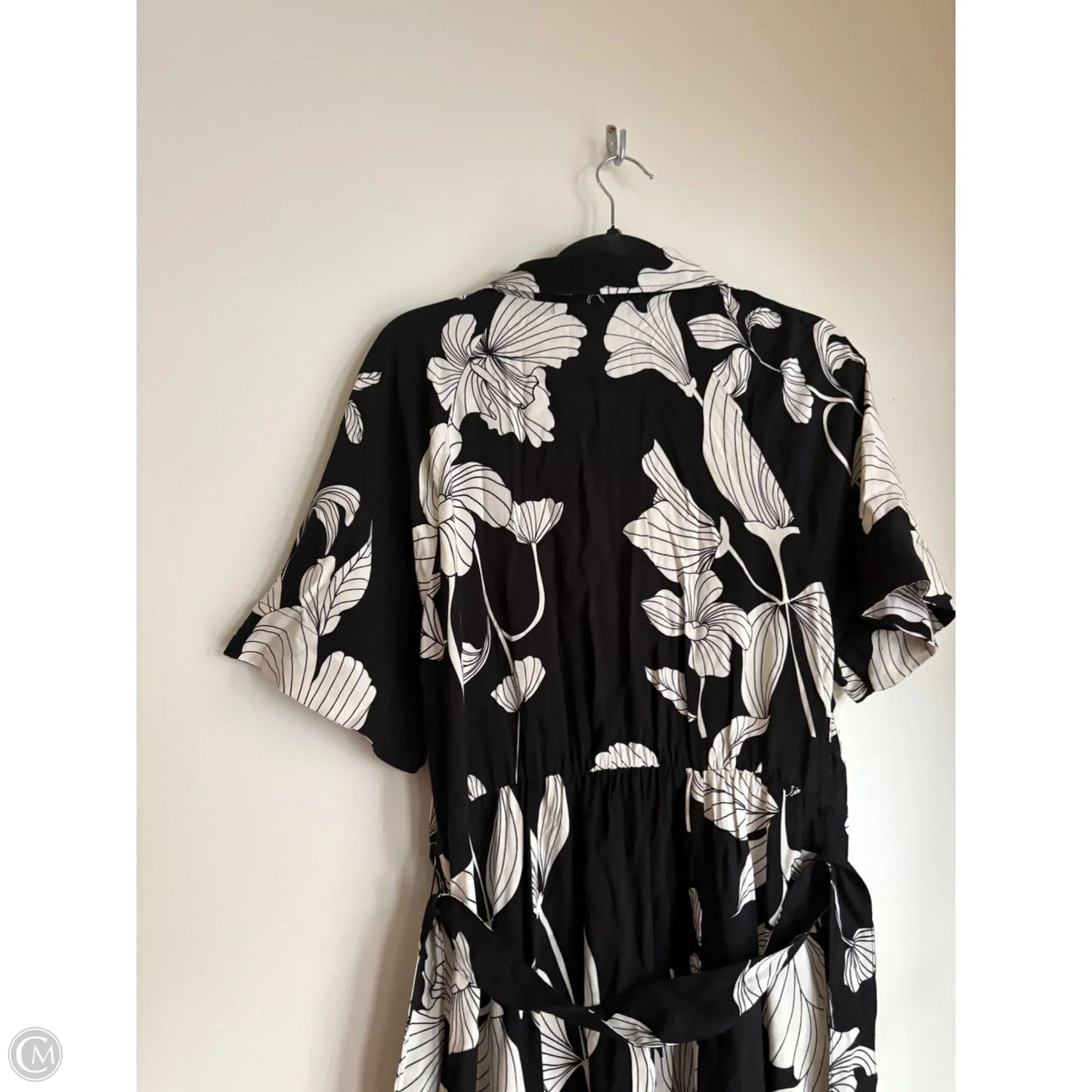 Dress Casual Maxi By H&m In Black & Cream, Size: M