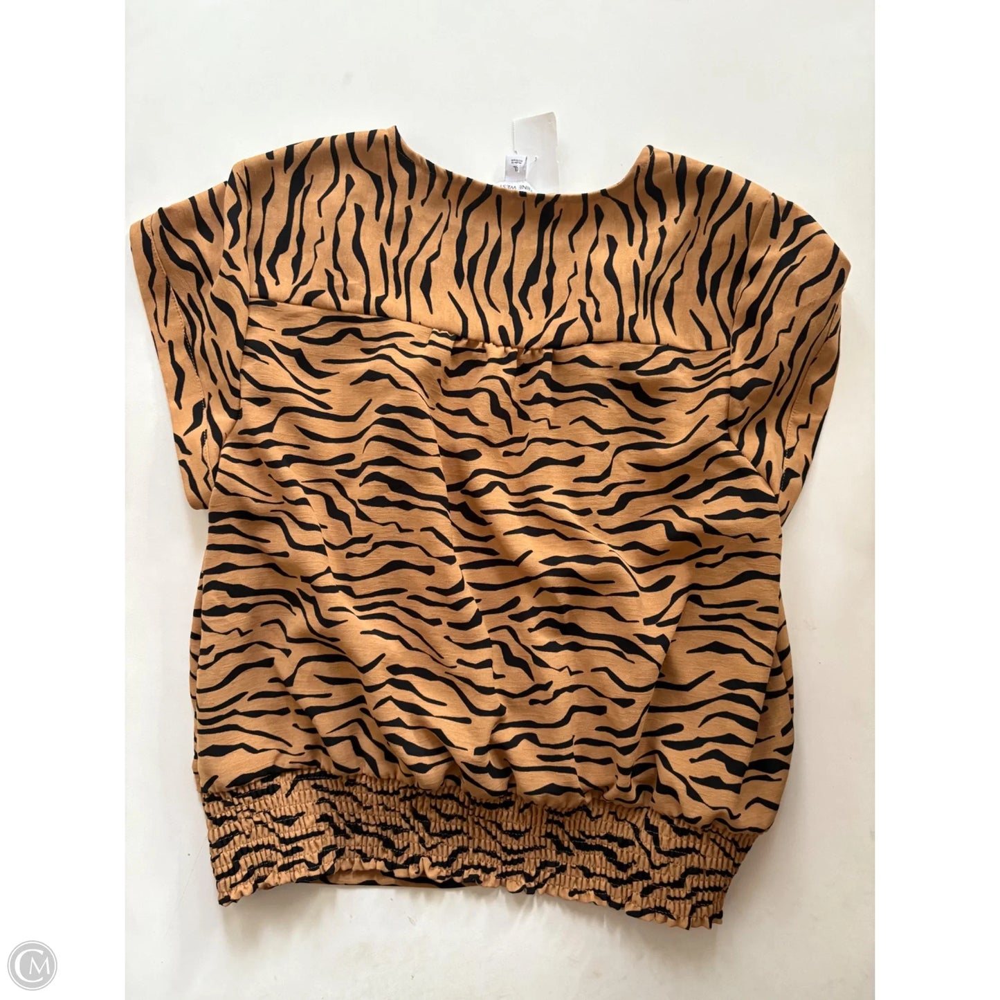 Top Short Sleeve By Nine West In Animal Print, Size: Xl