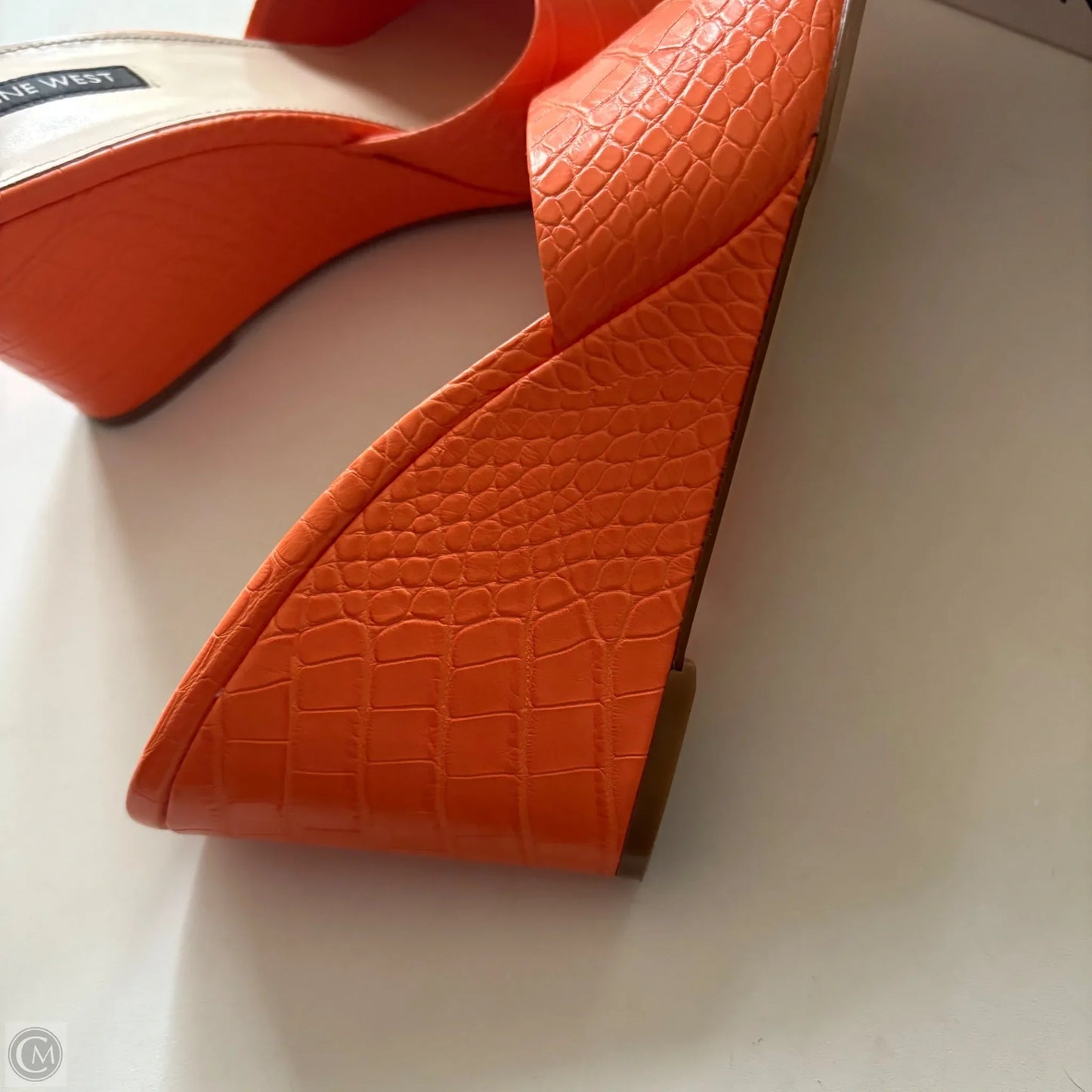 Shoes Heels Wedge By Nine West In Orange, Size: 9.5