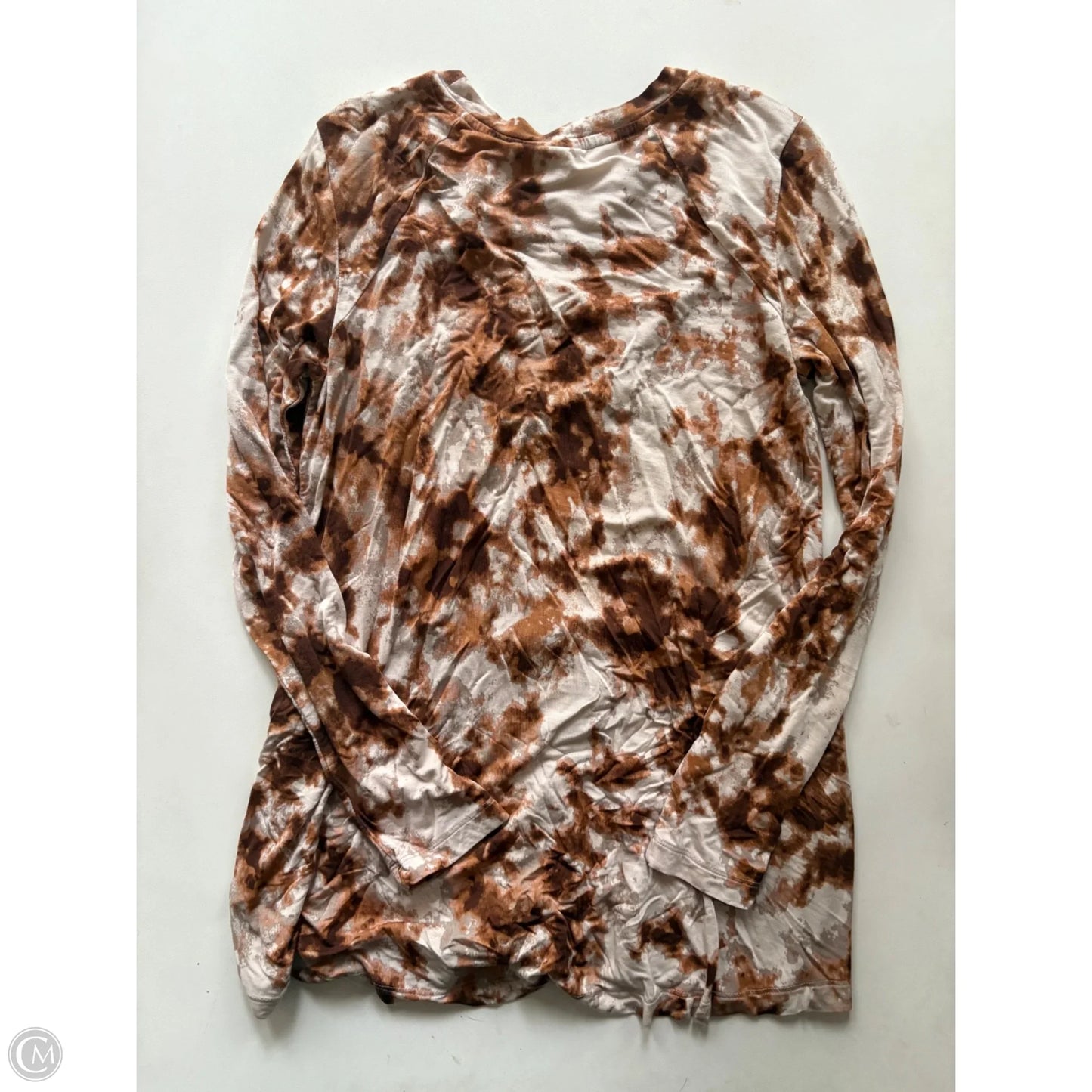 Top Long Sleeve By Logo In Brown, Size: Xs