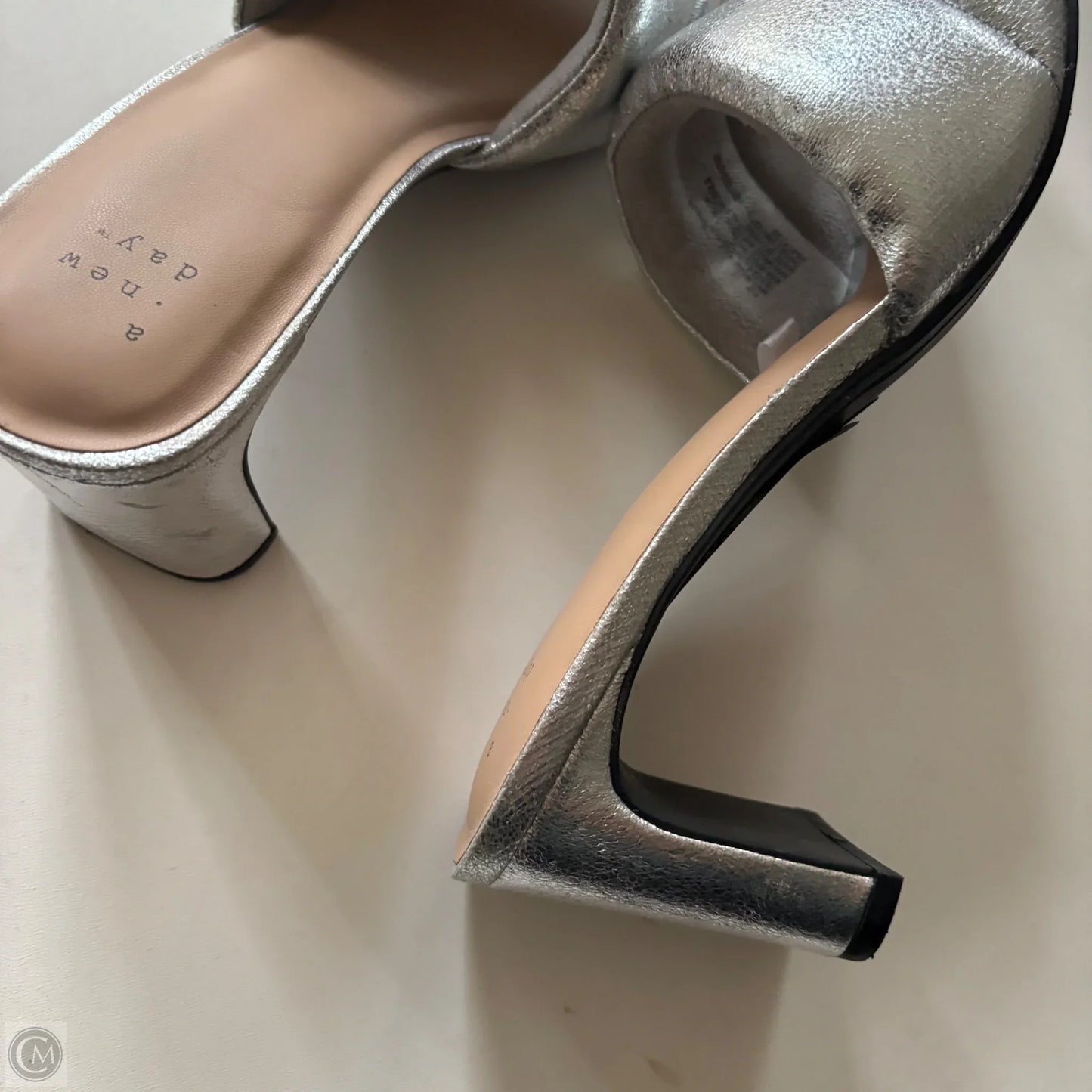 Sandals Heels Block By A New Day In Silver, Size: 10