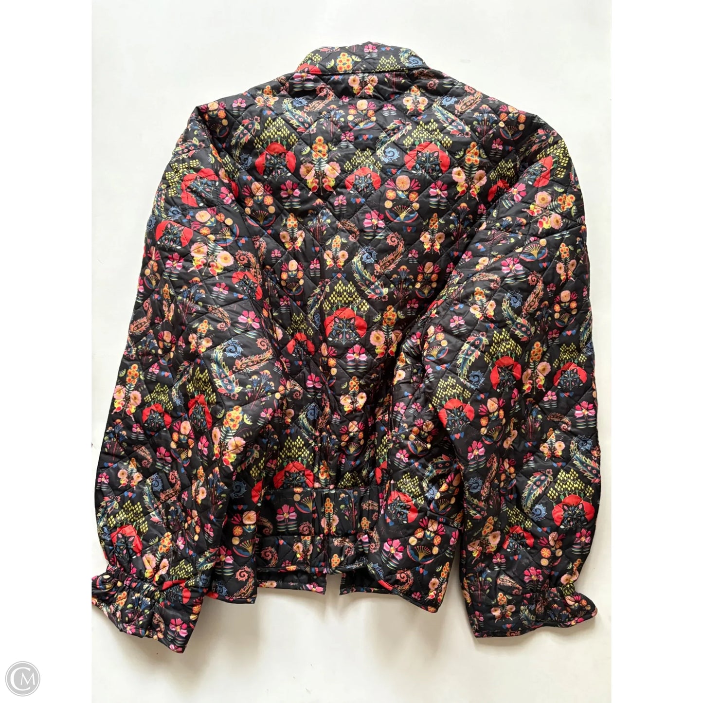 Jacket Puffer & Quilted By Emily In Floral Print, Size: M