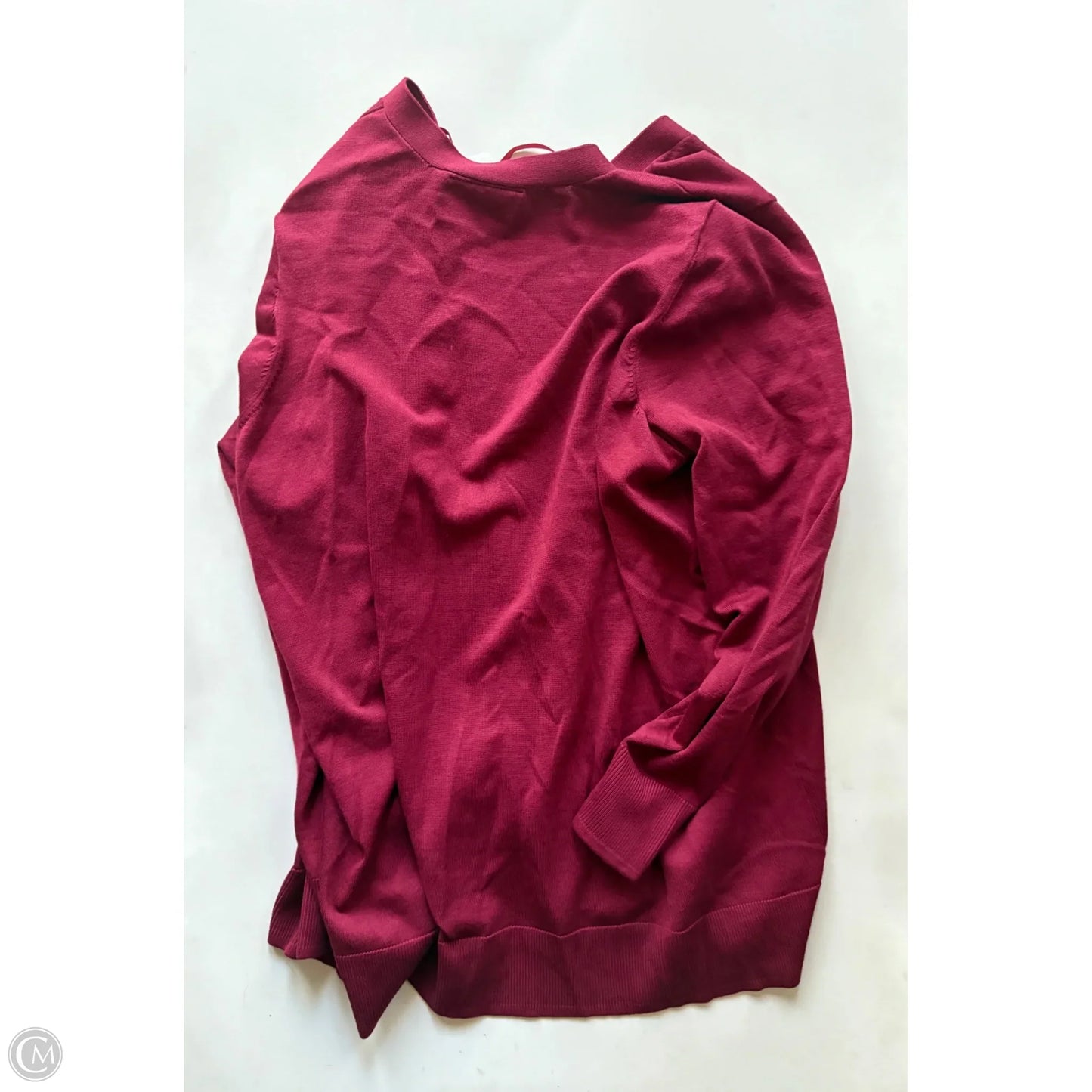 Sweater Cardigan By Lane Bryant In Maroon, Size: 1x