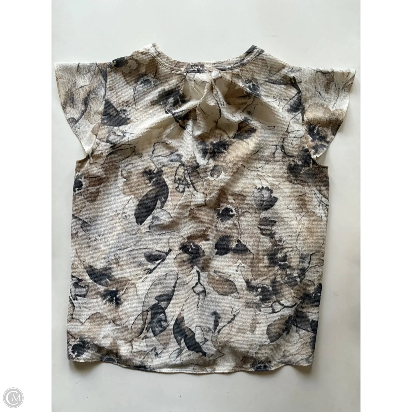 Top Short Sleeve By Calvin Klein In Cream, Size: M