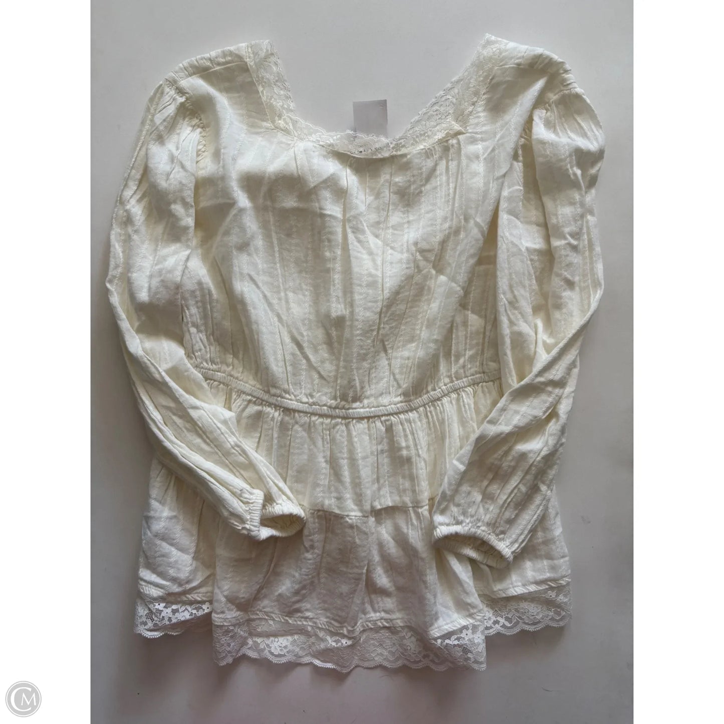 Top Long Sleeve By Lucky Brand In Cream, Size: M