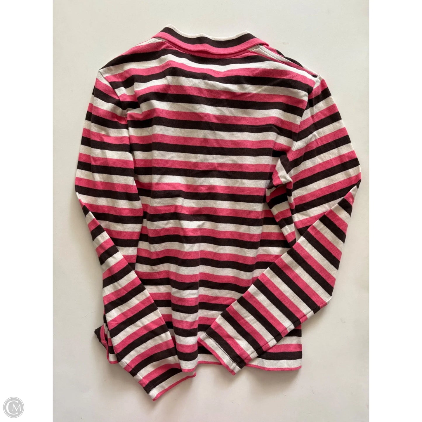 Top Long Sleeve By Lacoste In Striped Pattern, Size: L