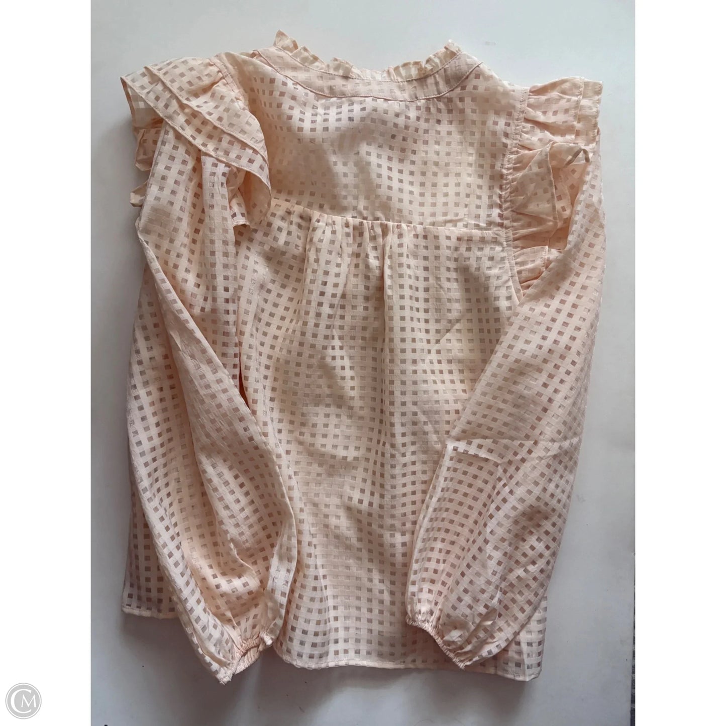 Blouse Long Sleeve By Entro In Cream, Size: L