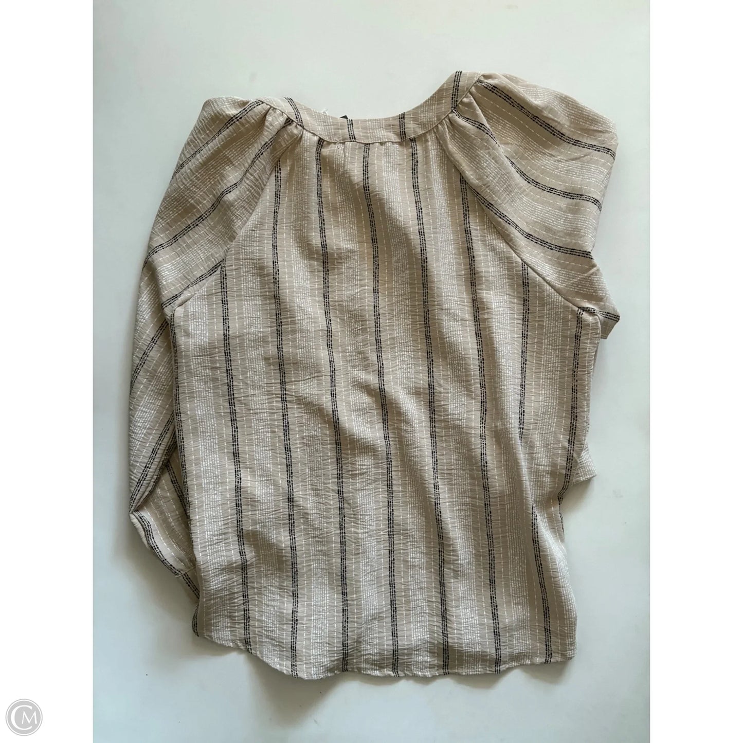 Blouse Long Sleeve By Adrienne Vittadini In Striped Pattern, Size: S